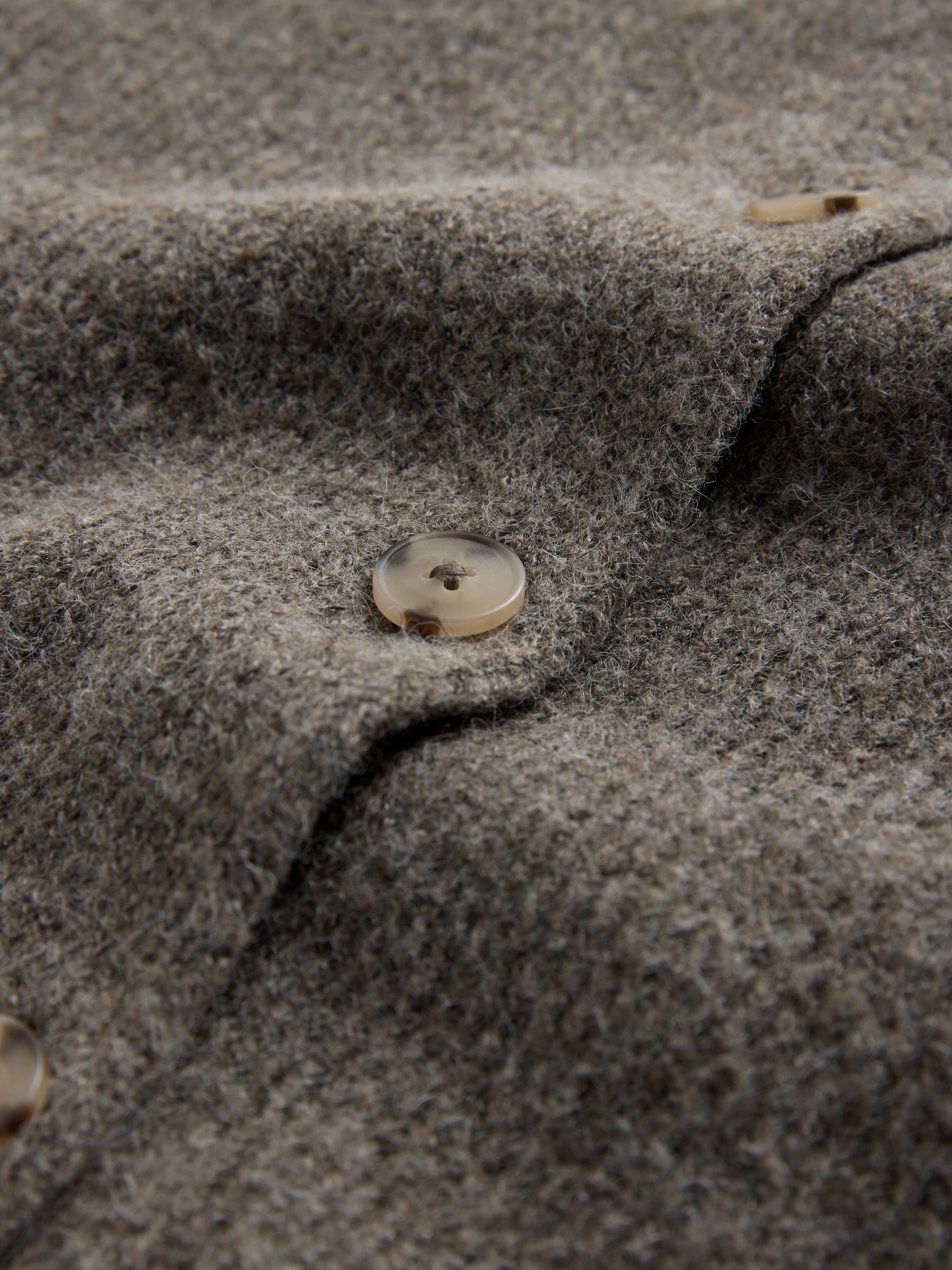 Brown Marl/Neutral/cream 3 Pack Knitted Button Down T-Shirts With Wool - Image 6 of 6