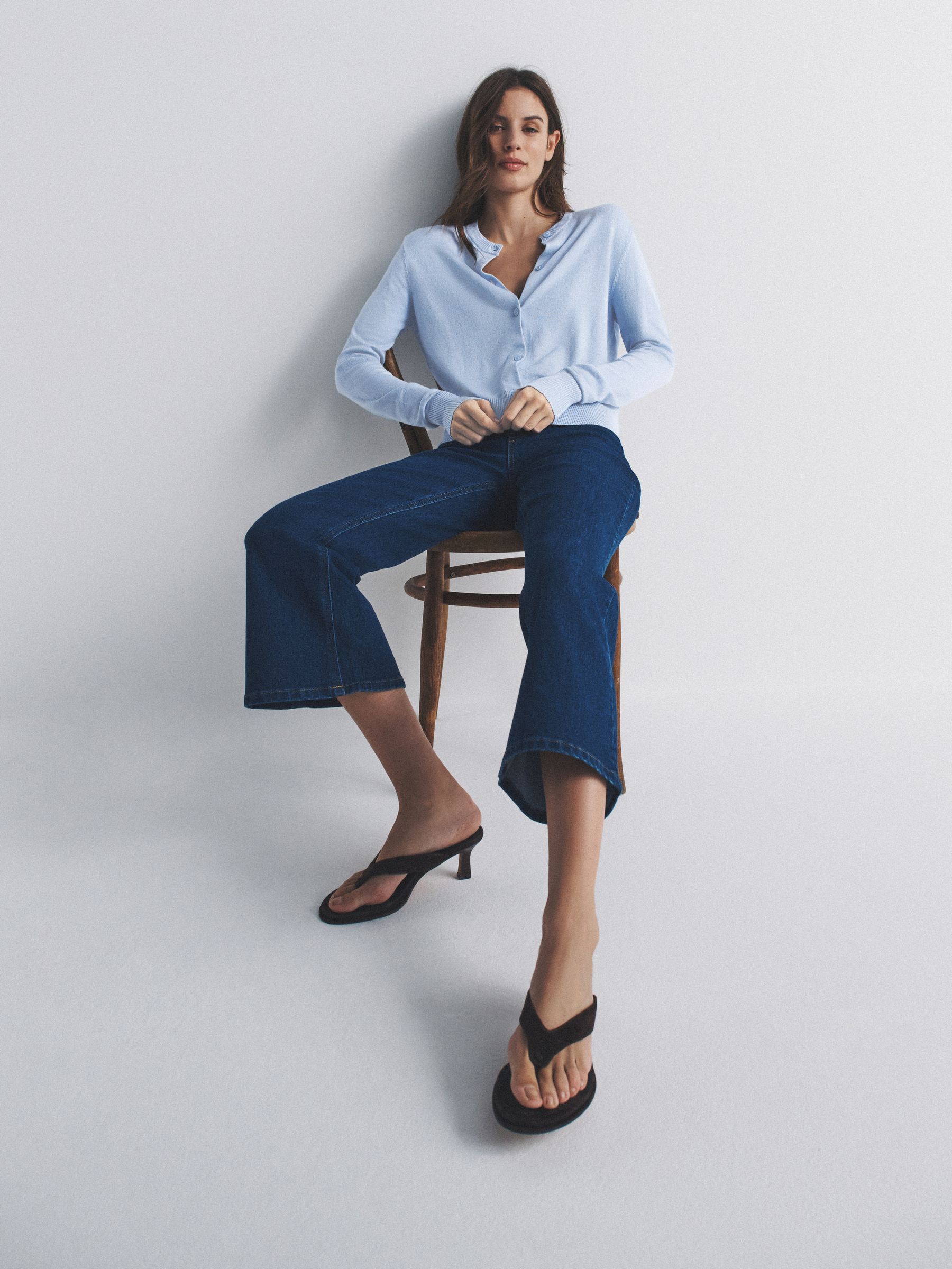 Navy Blue/Light Blue/Cream Fine Knit Button Through Cardigans 4 Pack - Image 3 of 6