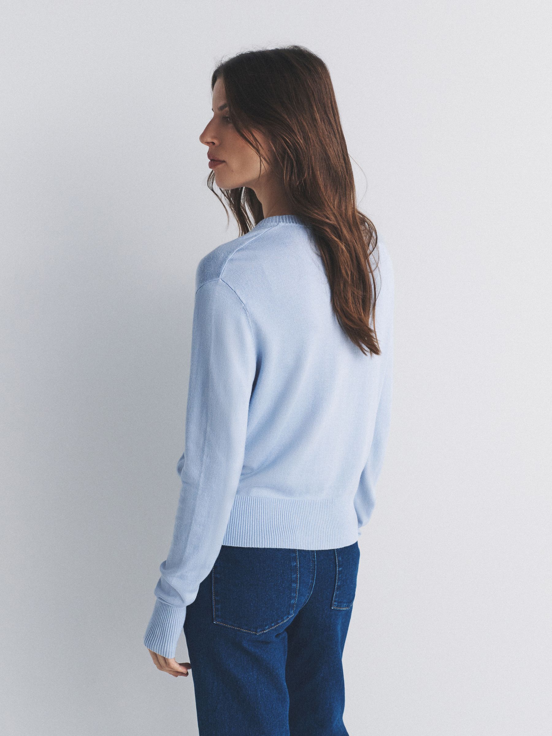 Navy Blue/Light Blue/Cream Fine Knit Button Through Cardigans 4 Pack - Image 4 of 6