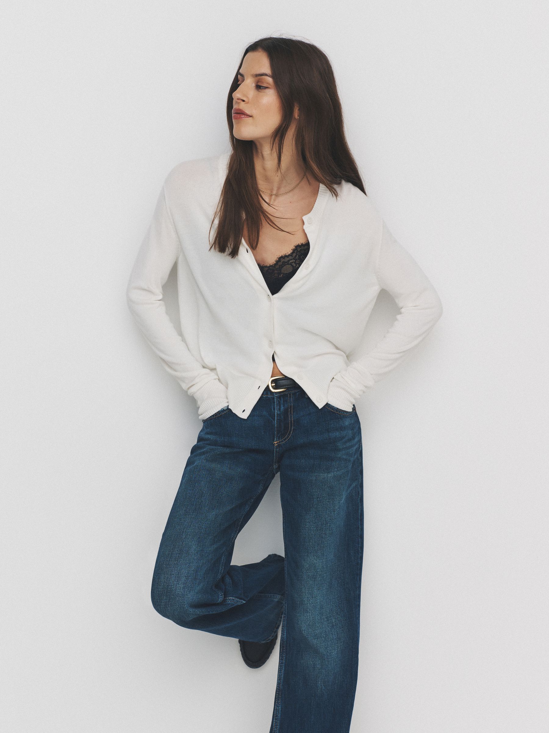 Navy Blue/Light Blue/Cream Fine Knit Button Through Cardigans 4 Pack - Image 5 of 6