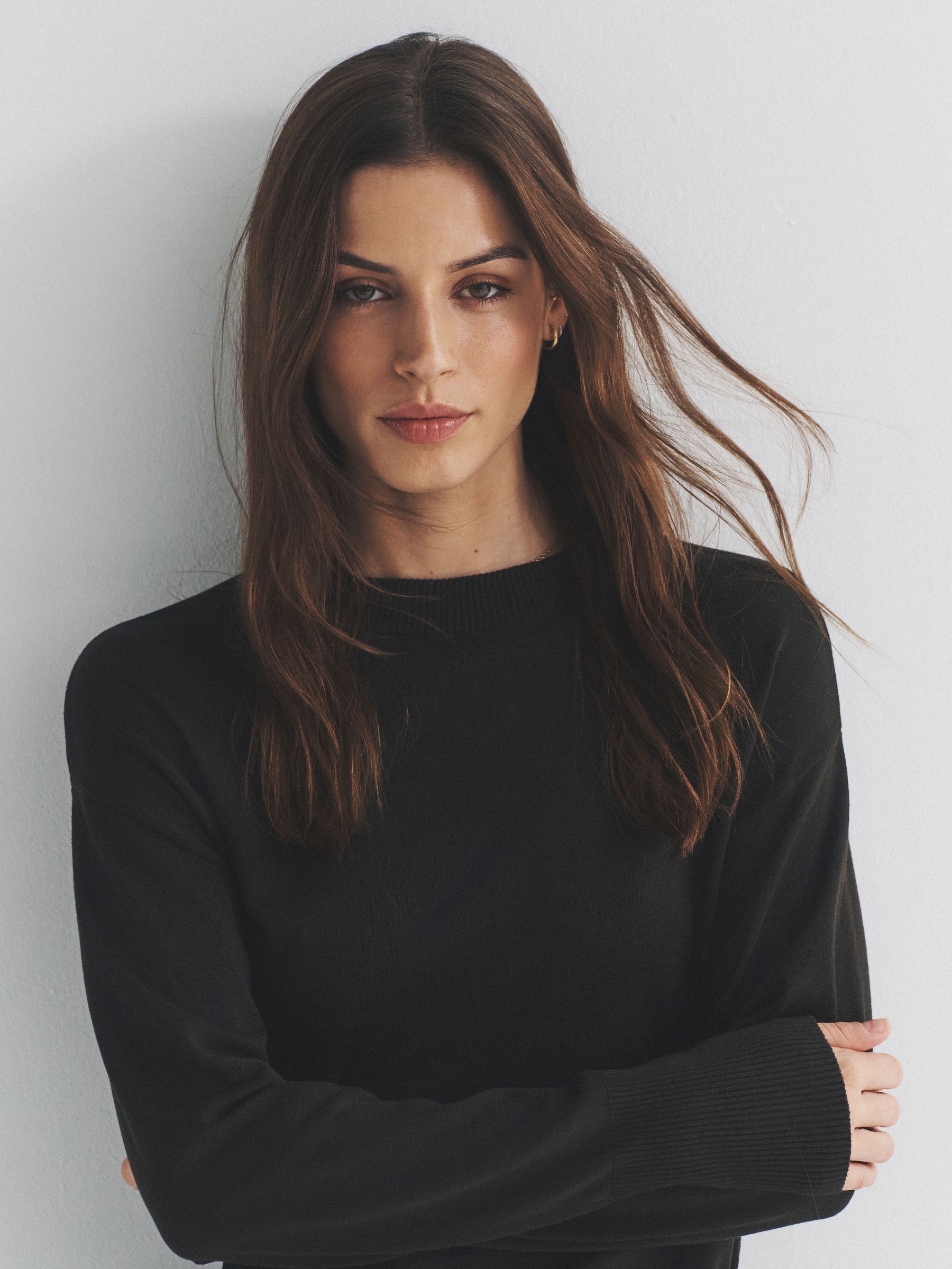 Black/Brown/Neutral 3 Pack Fine Knit Crew Neck Jumpers - Image 1 of 6 Black/Brown/Neutral 3 Pack Fine Knit Crew Neck Jumpers - Image 1 of 6