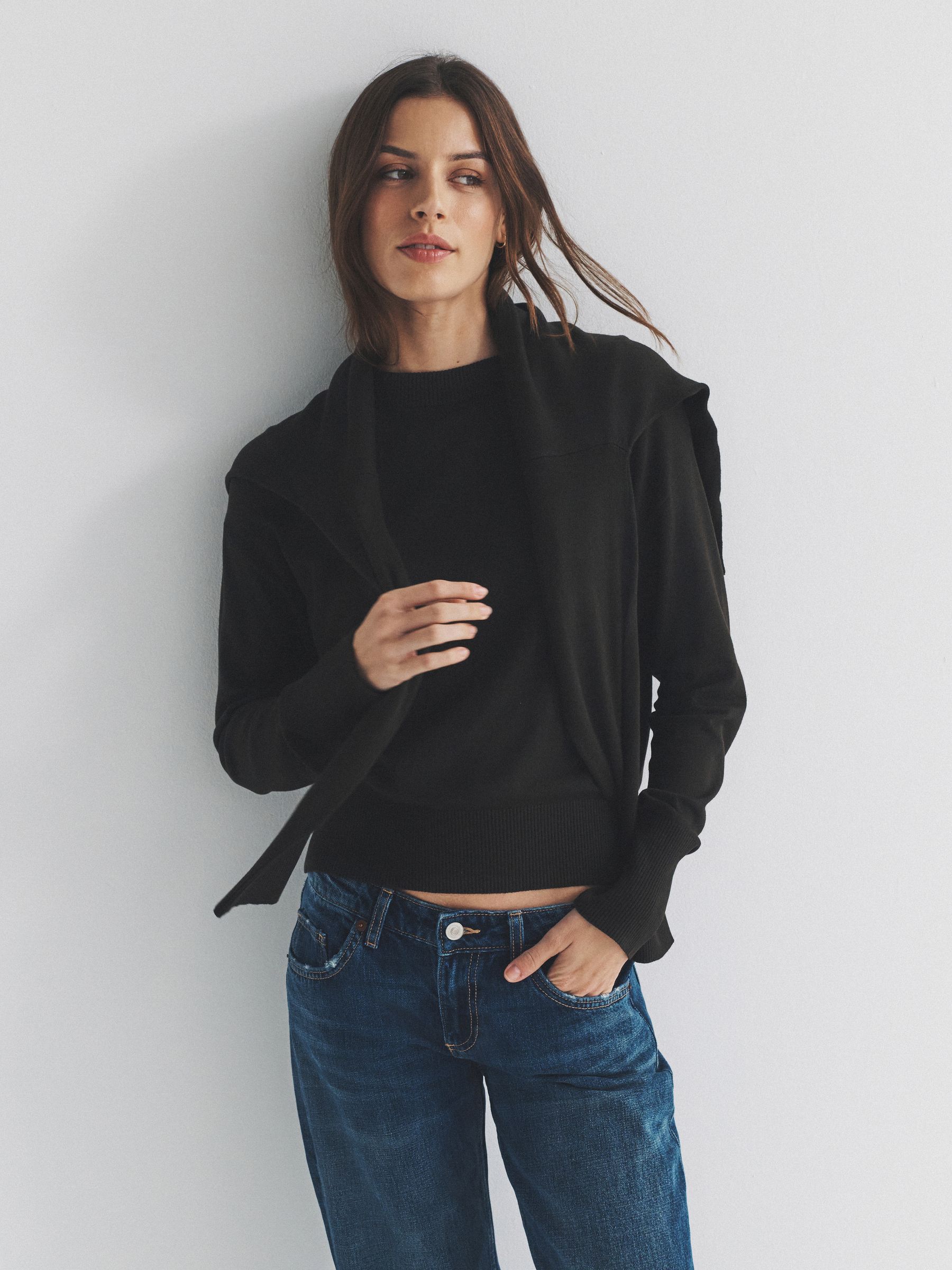 Black/Brown/Neutral 3 Pack Fine Knit Crew Neck Jumpers - Image 4 of 6