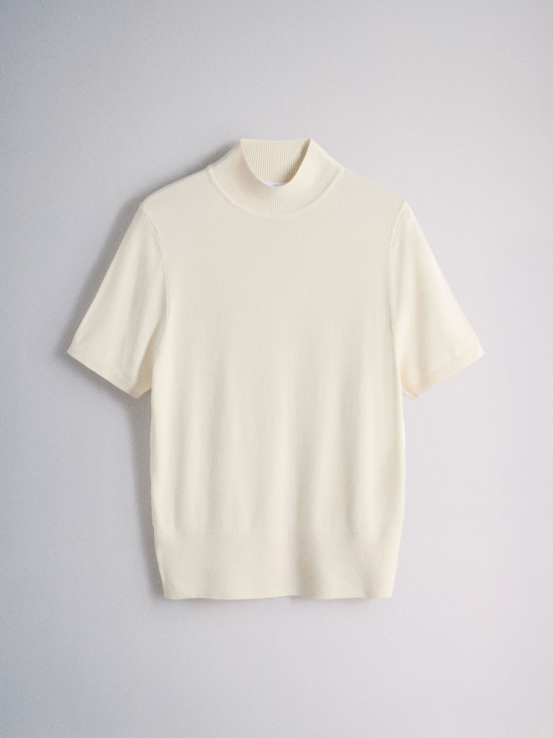 2 Pack High Neck Knit T-Shirts Cream/Navy Blue - Image 5 of 6
