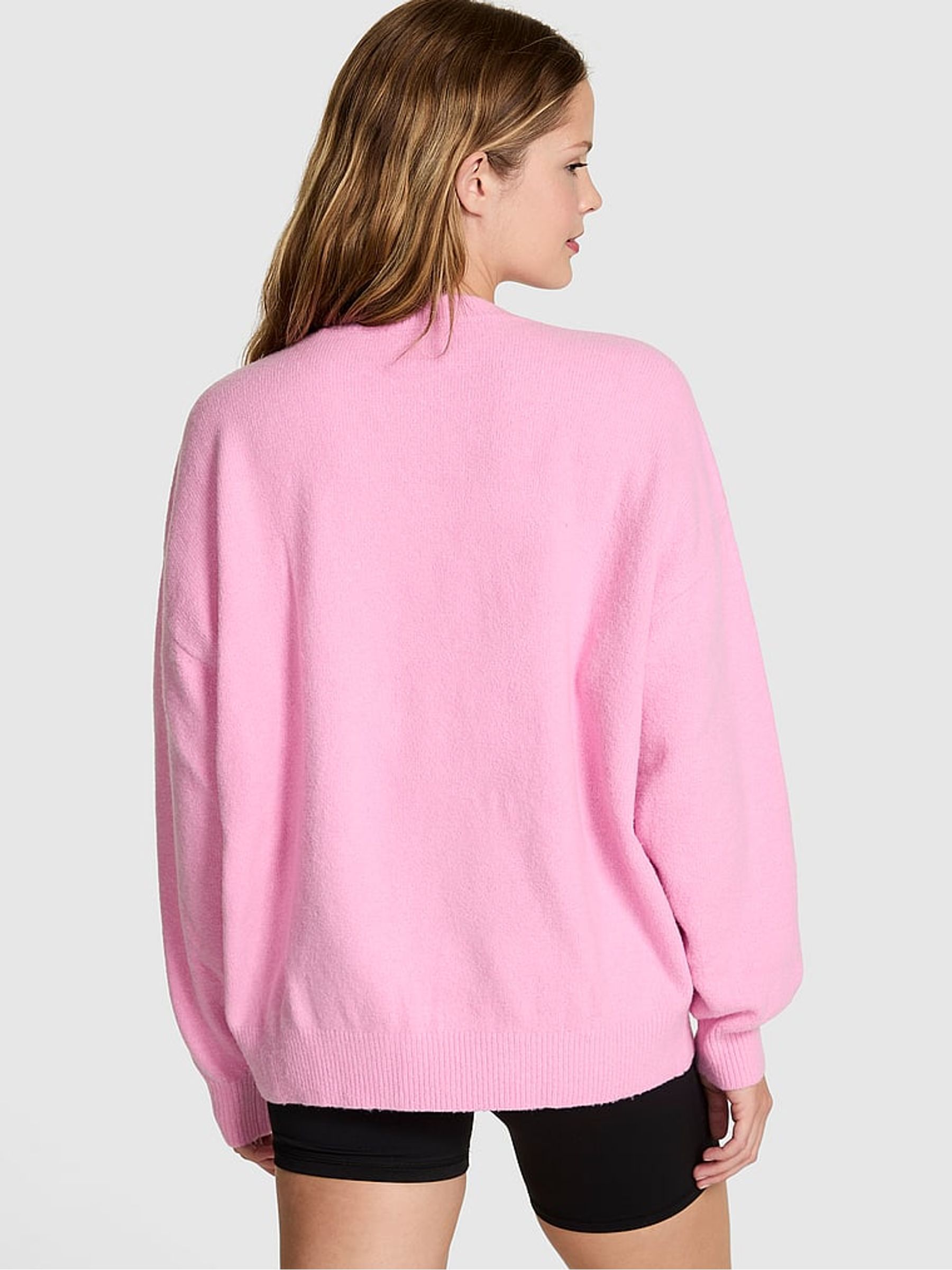 Pink Heart Print Oversized Sweatshirt - Image 2 of 3
