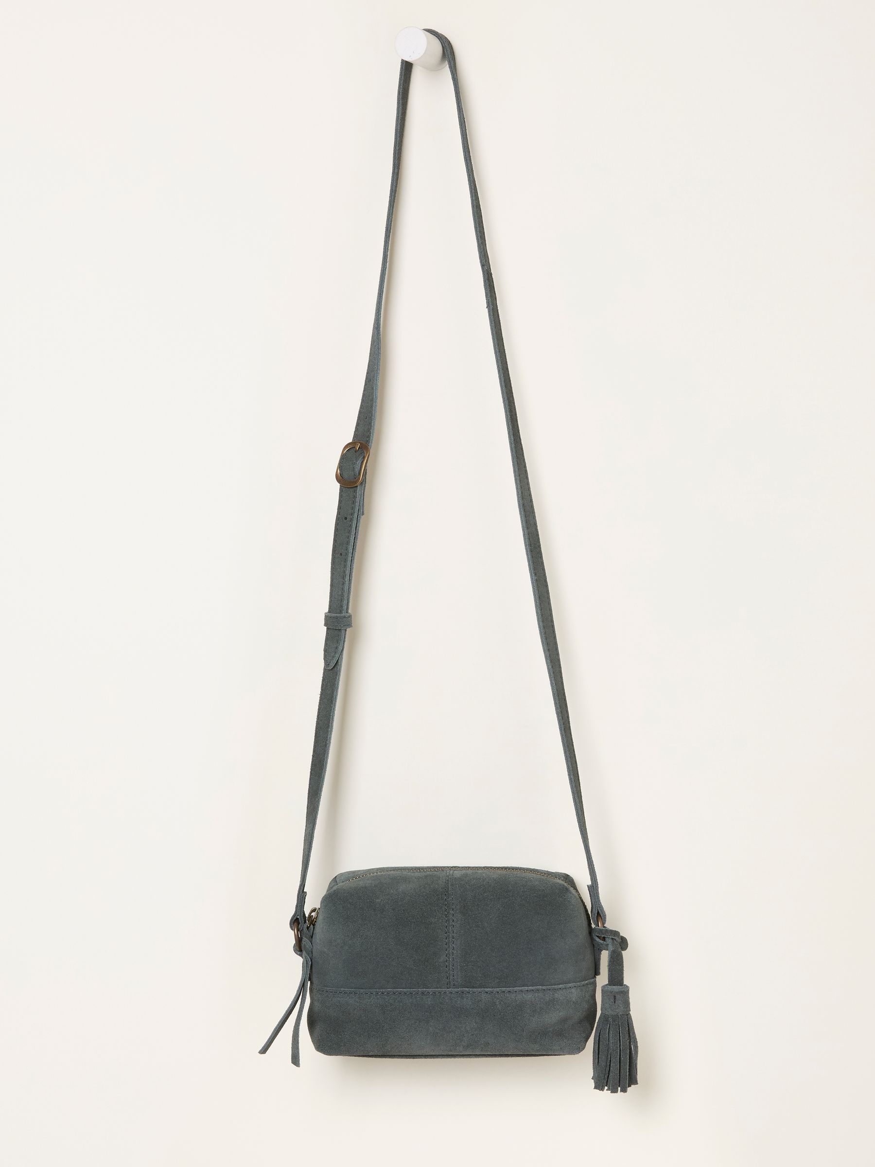 Teal Blue Suede Camera Bag - Image 4 of 5