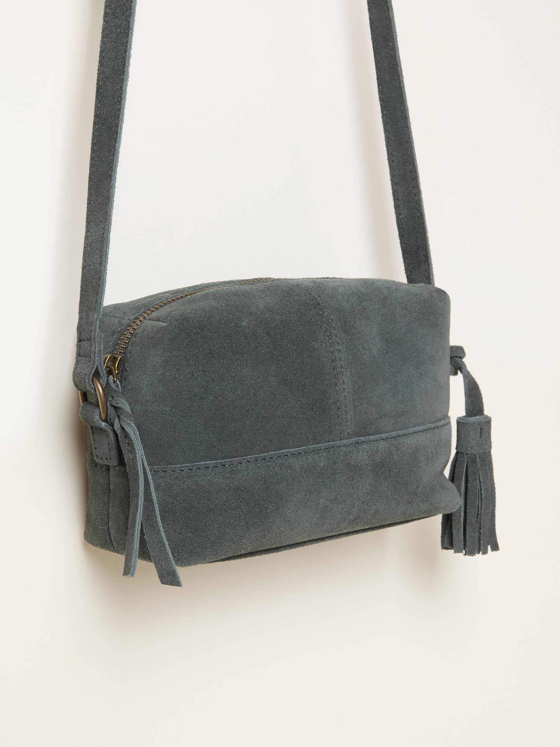 Teal Blue Suede Camera Bag - Image 5 of 5
