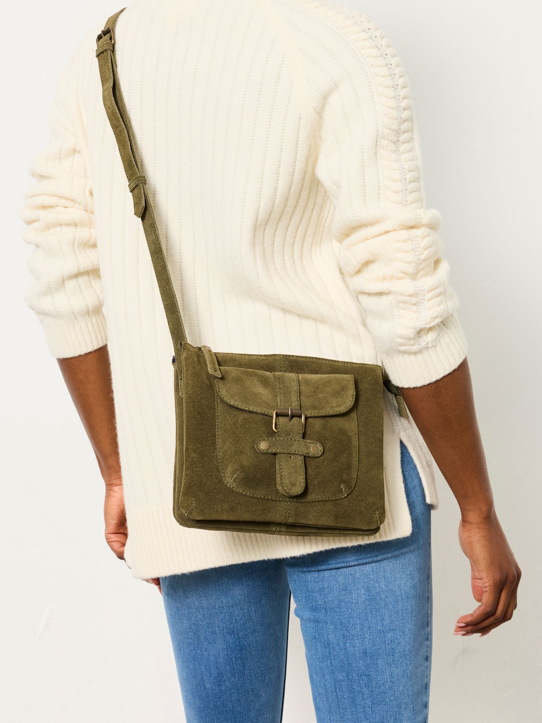 Libby Green Suede Crossbody Bag - Image 2 of 5 Libby Green Suede Crossbody Bag - Image 2 of 5