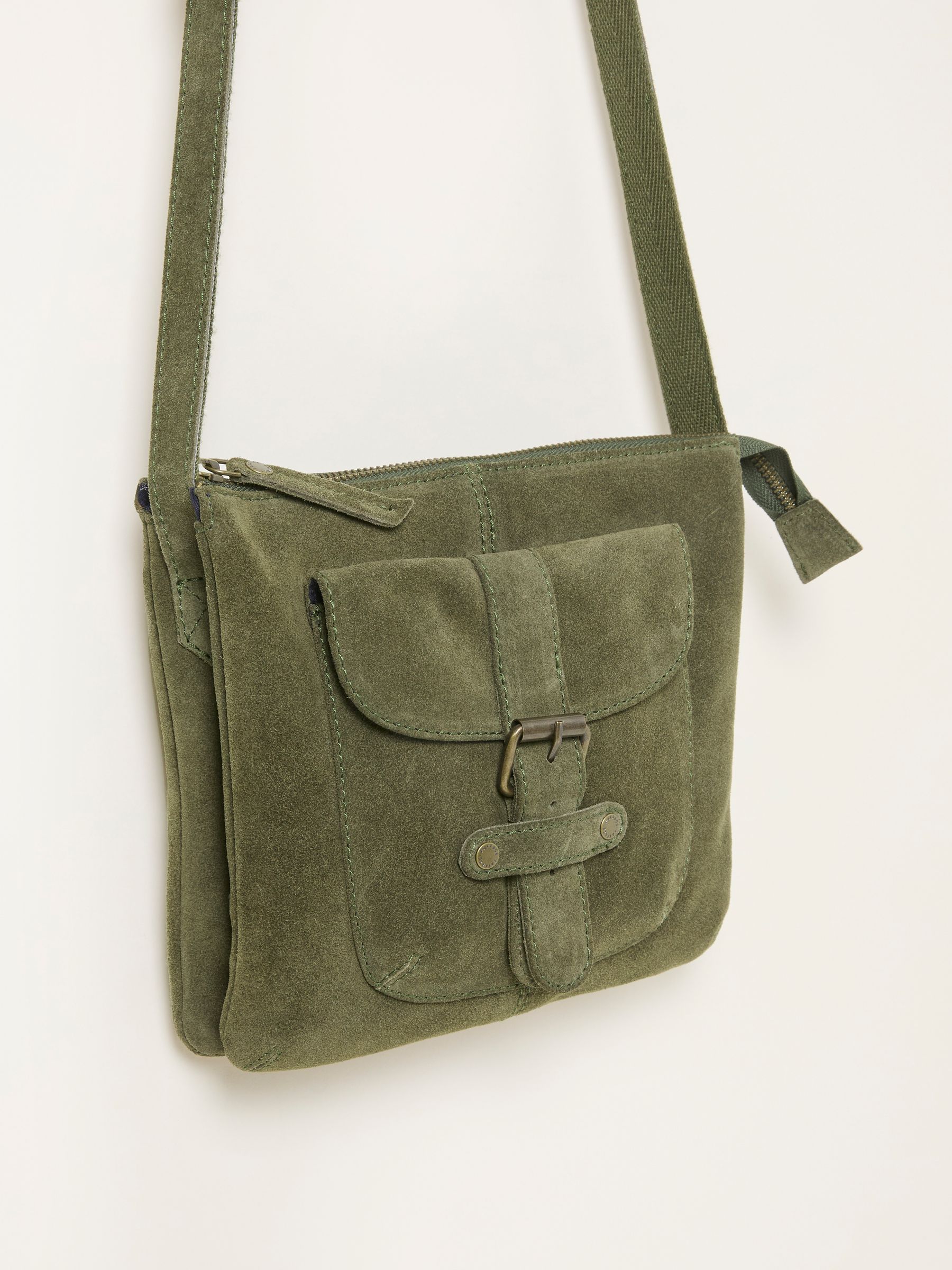 Libby Green Suede Crossbody Bag - Image 4 of 5