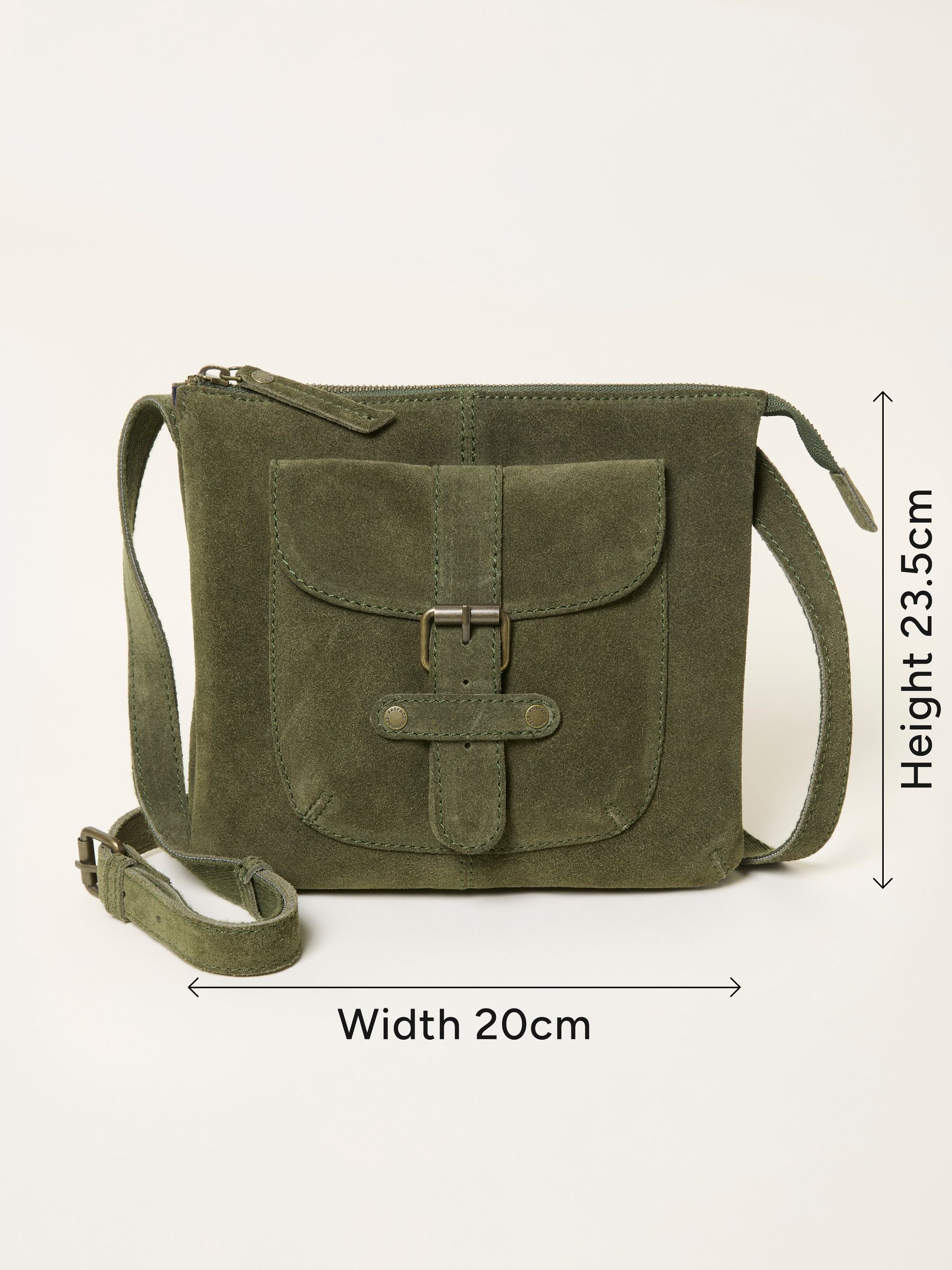 Libby Green Suede Crossbody Bag - Image 6 of 6