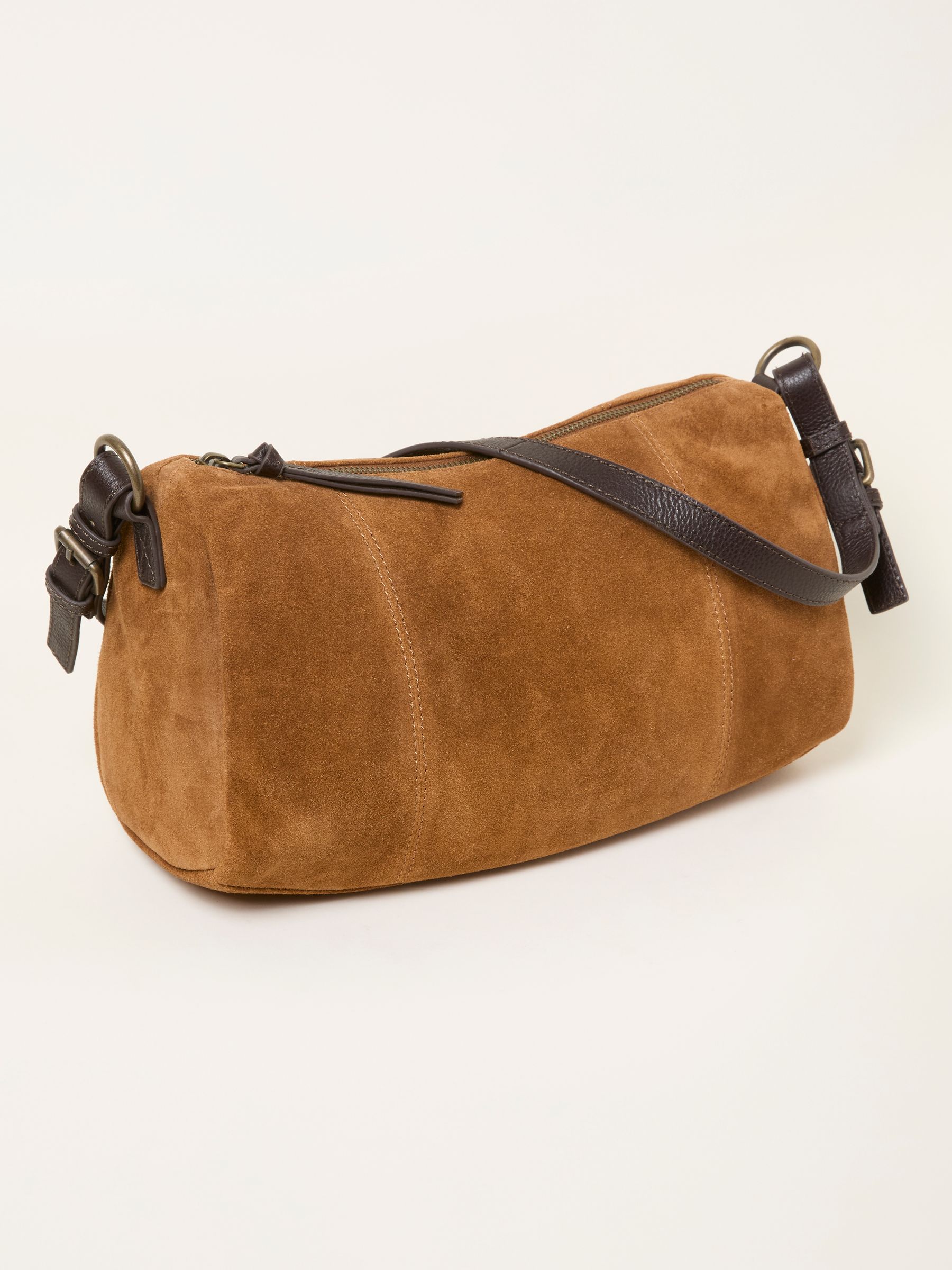 Tan Brown Suede Shoulder Bag - Image 1 of 3
