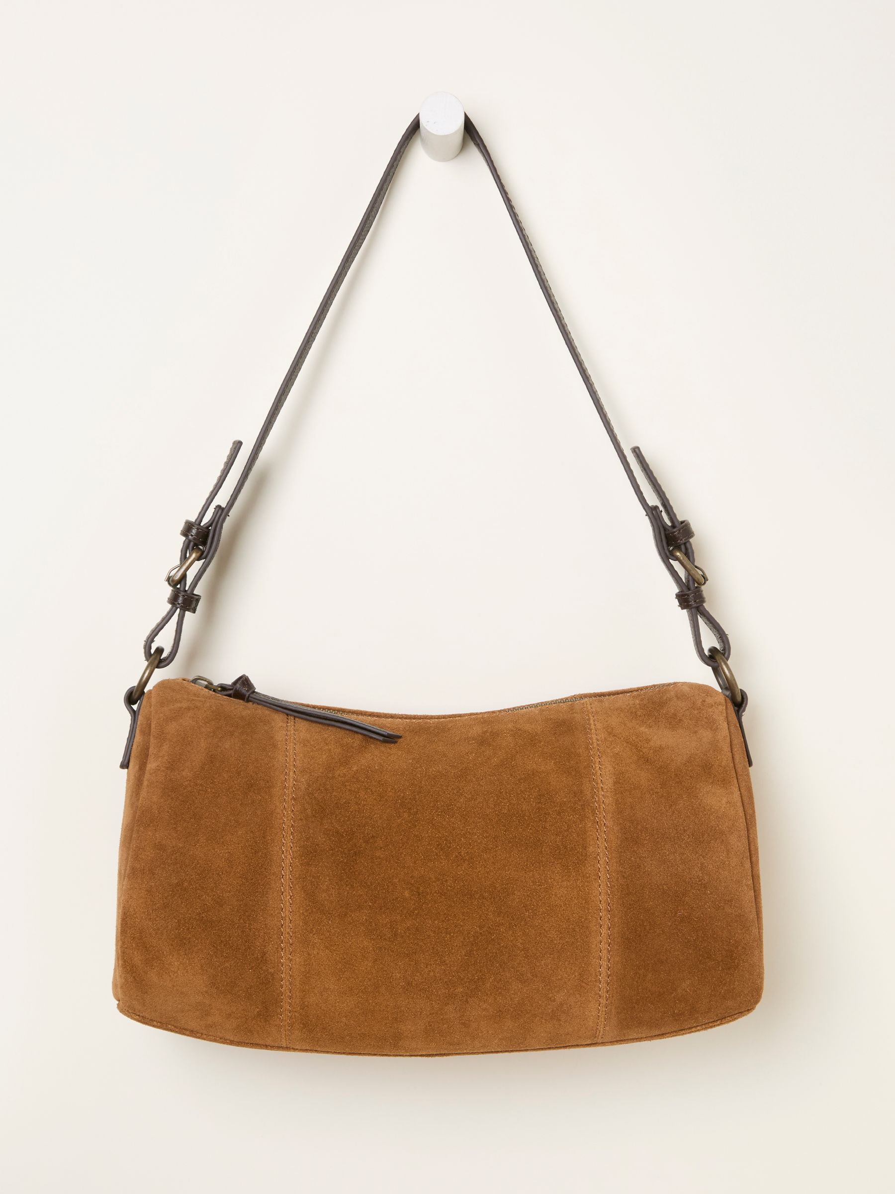 Tan Brown Suede Shoulder Bag - Image 4 of 5