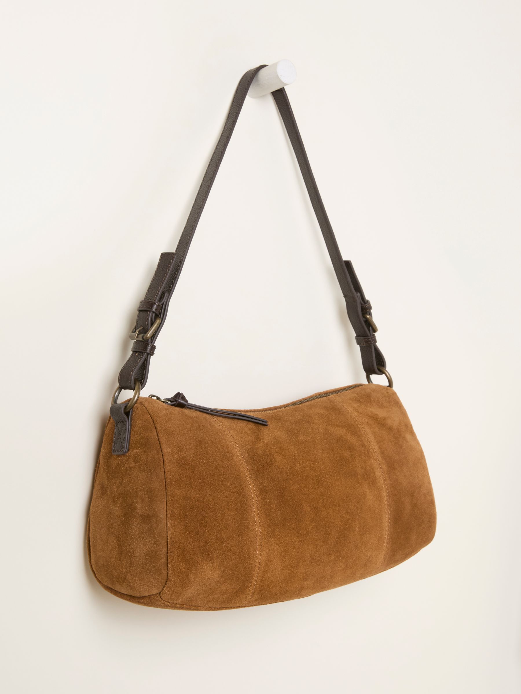Tan Brown Suede Shoulder Bag - Image 5 of 5