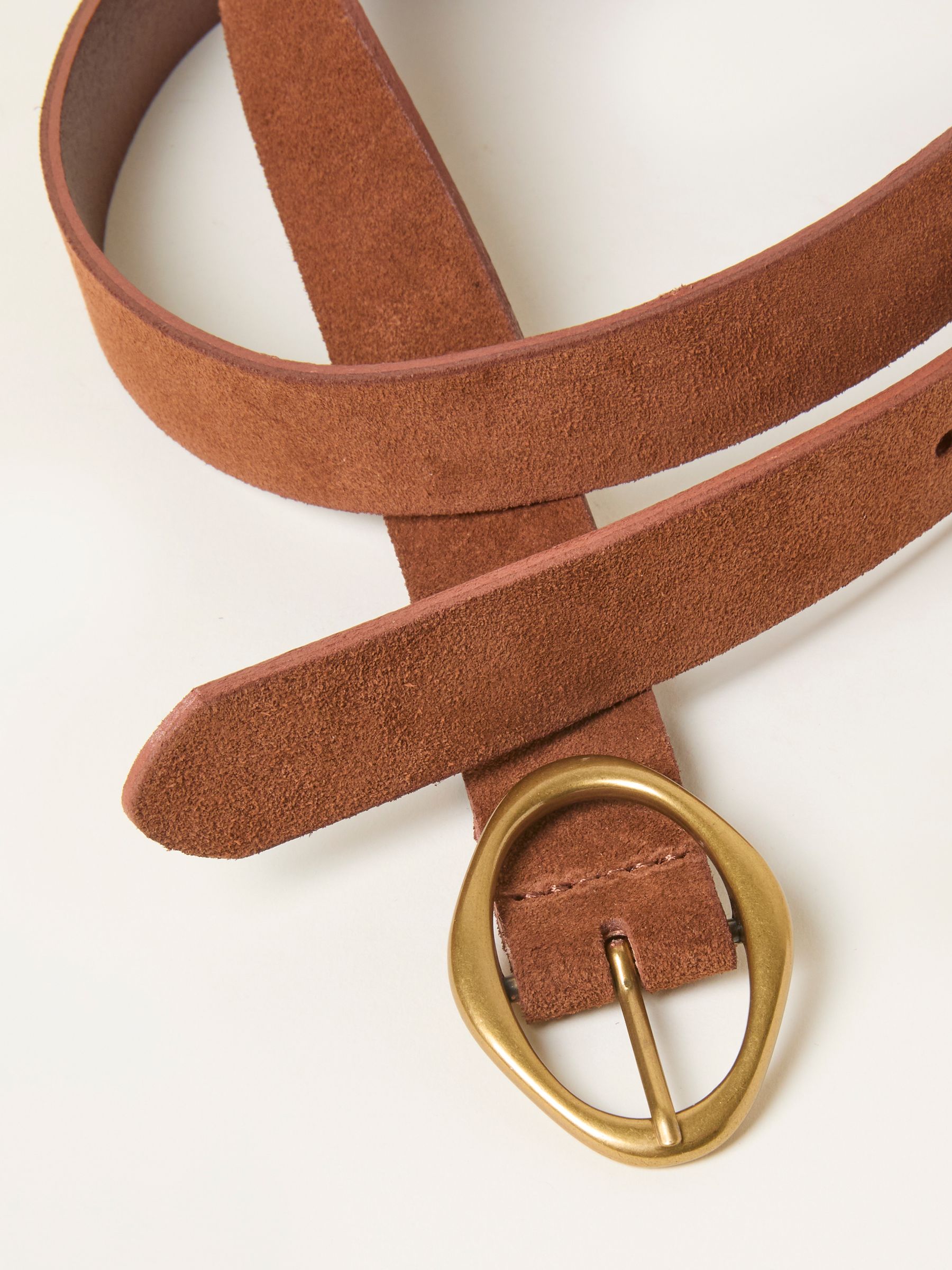 Tan Brown Suede Plaited Belt - Image 2 of 2