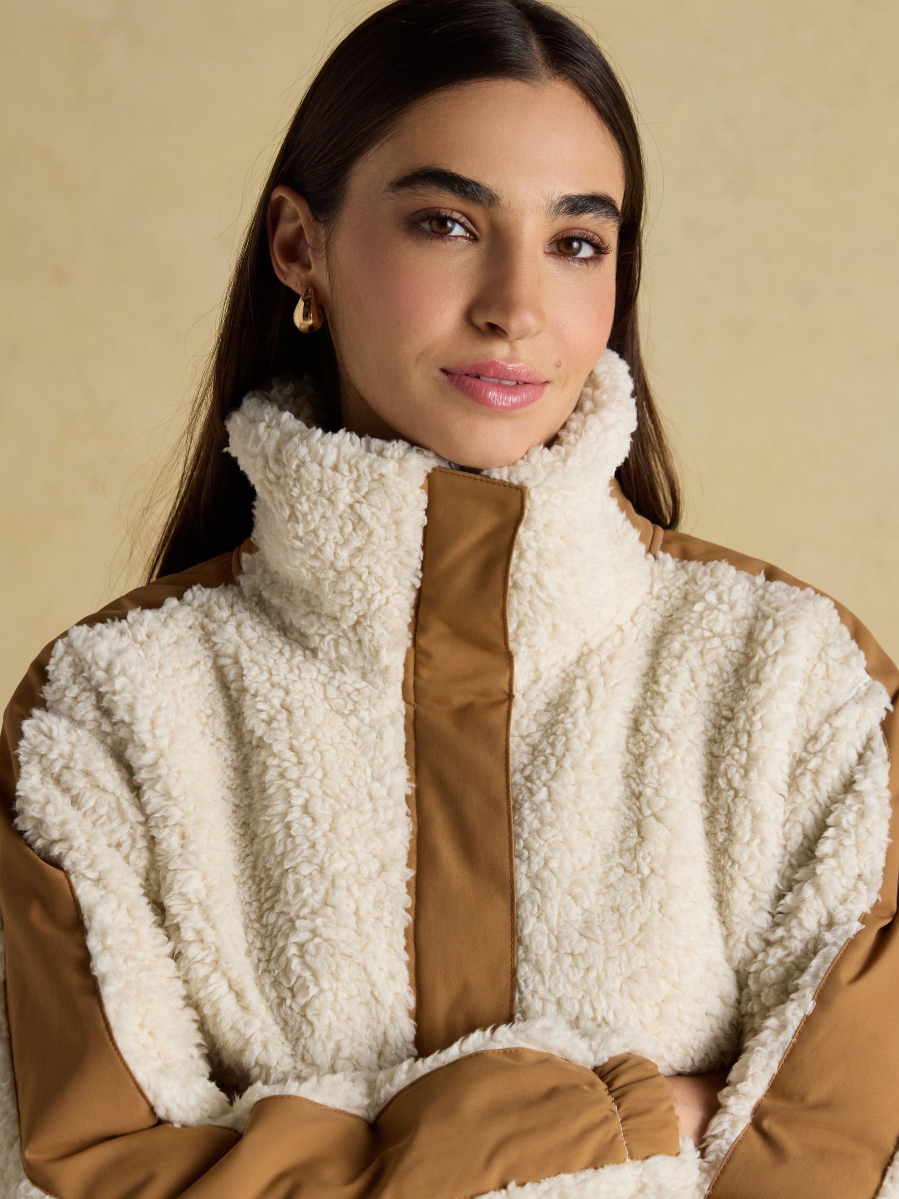 Tilly Cream Quarter Zip Borg Fleece - Image 6 of 9