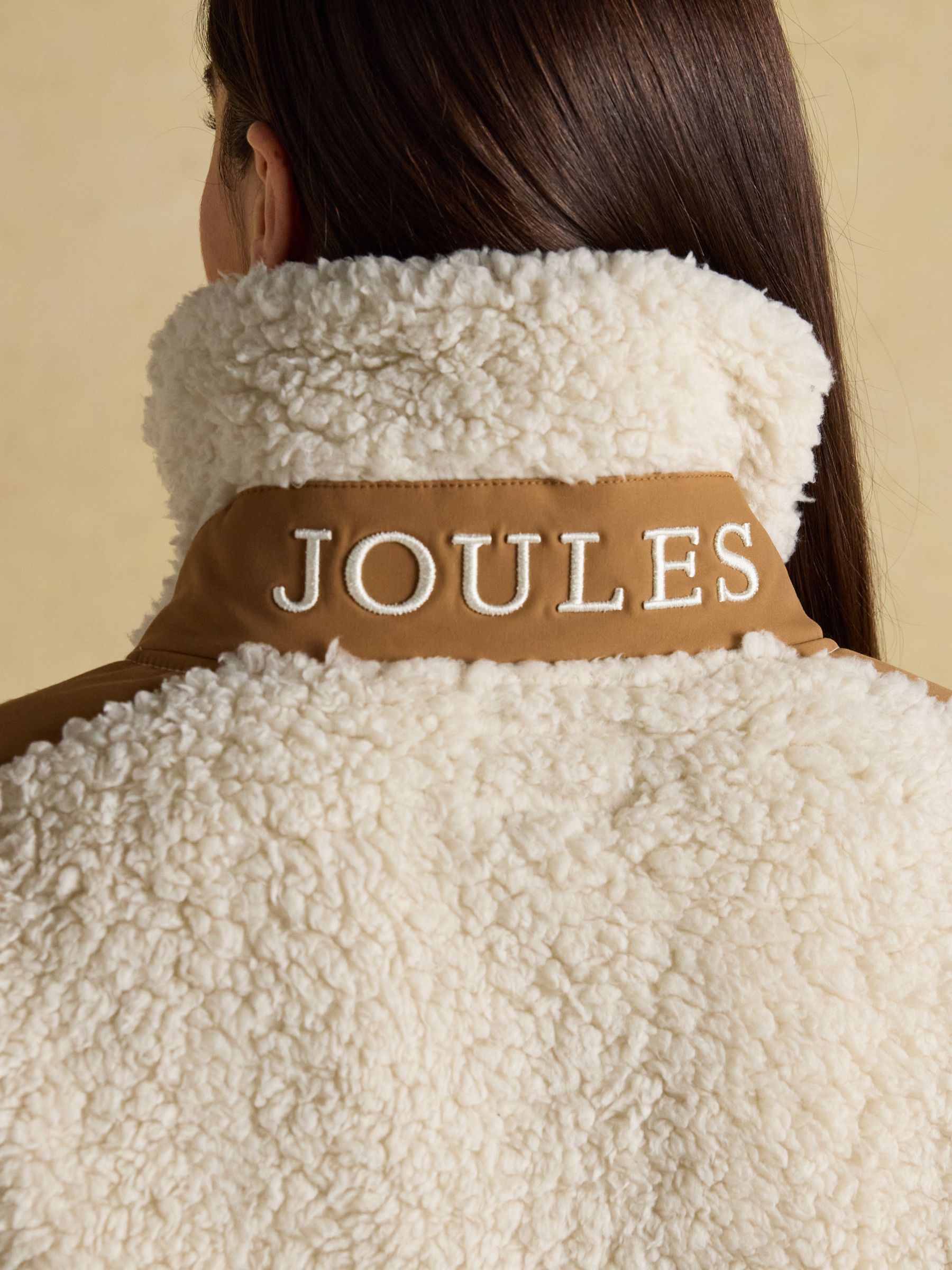 Tilly Cream Quarter Zip Borg Fleece | Joules