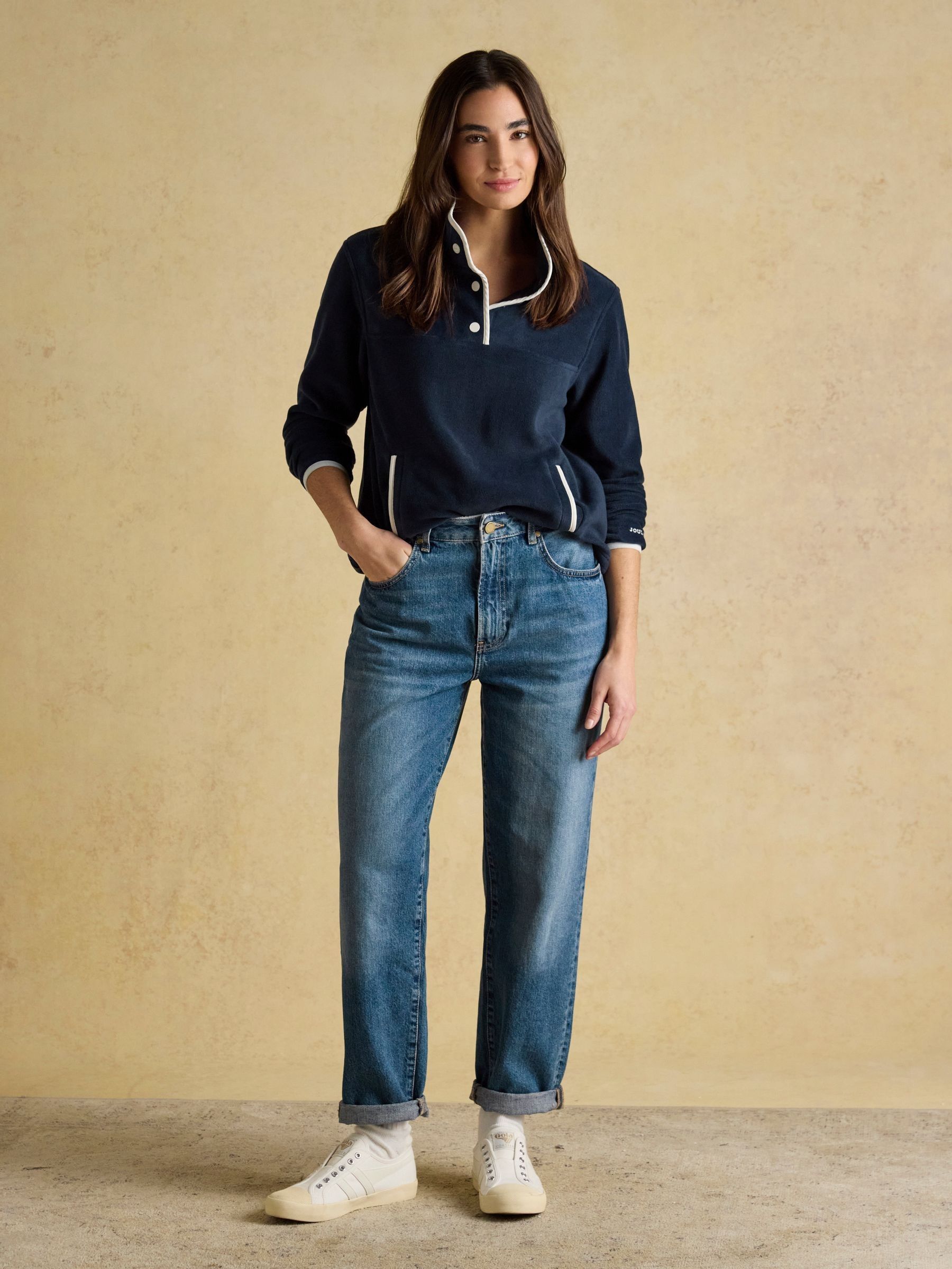 Navy Funnel Neck Fleece - Image 3 of 6