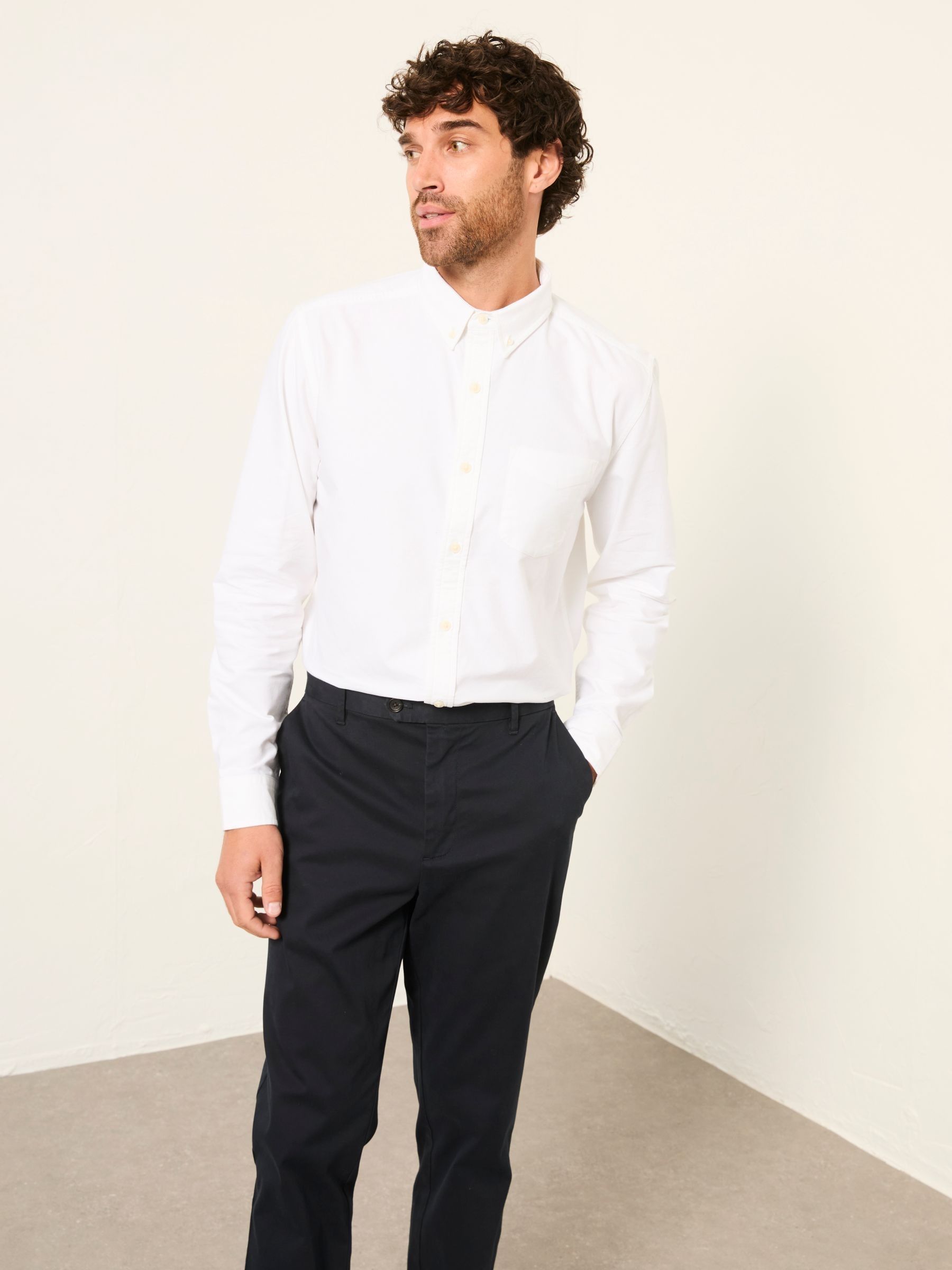 White and Blue Long Sleeve 2 Pack Oxford Shirts - Image 4 of 6