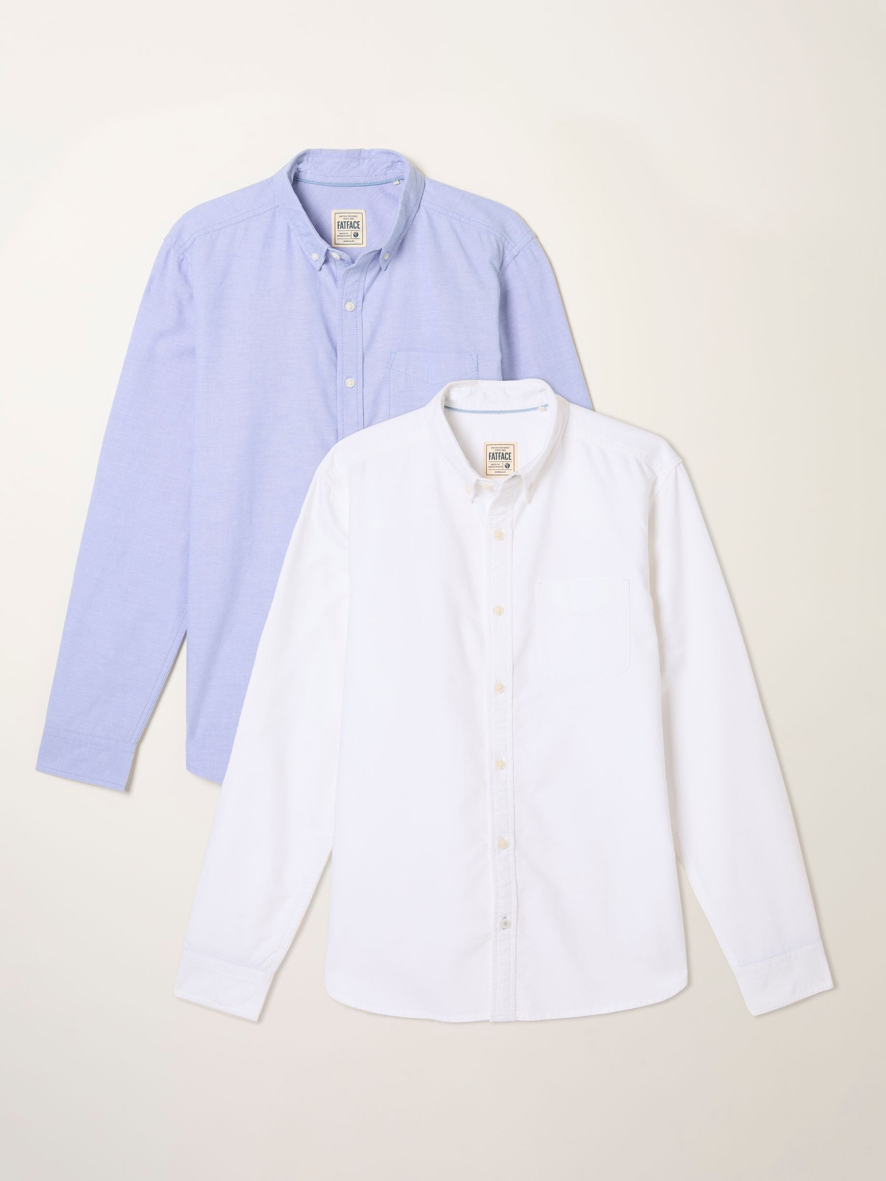 White and Blue Long Sleeve 2 Pack Oxford Shirts - Image 5 of 6