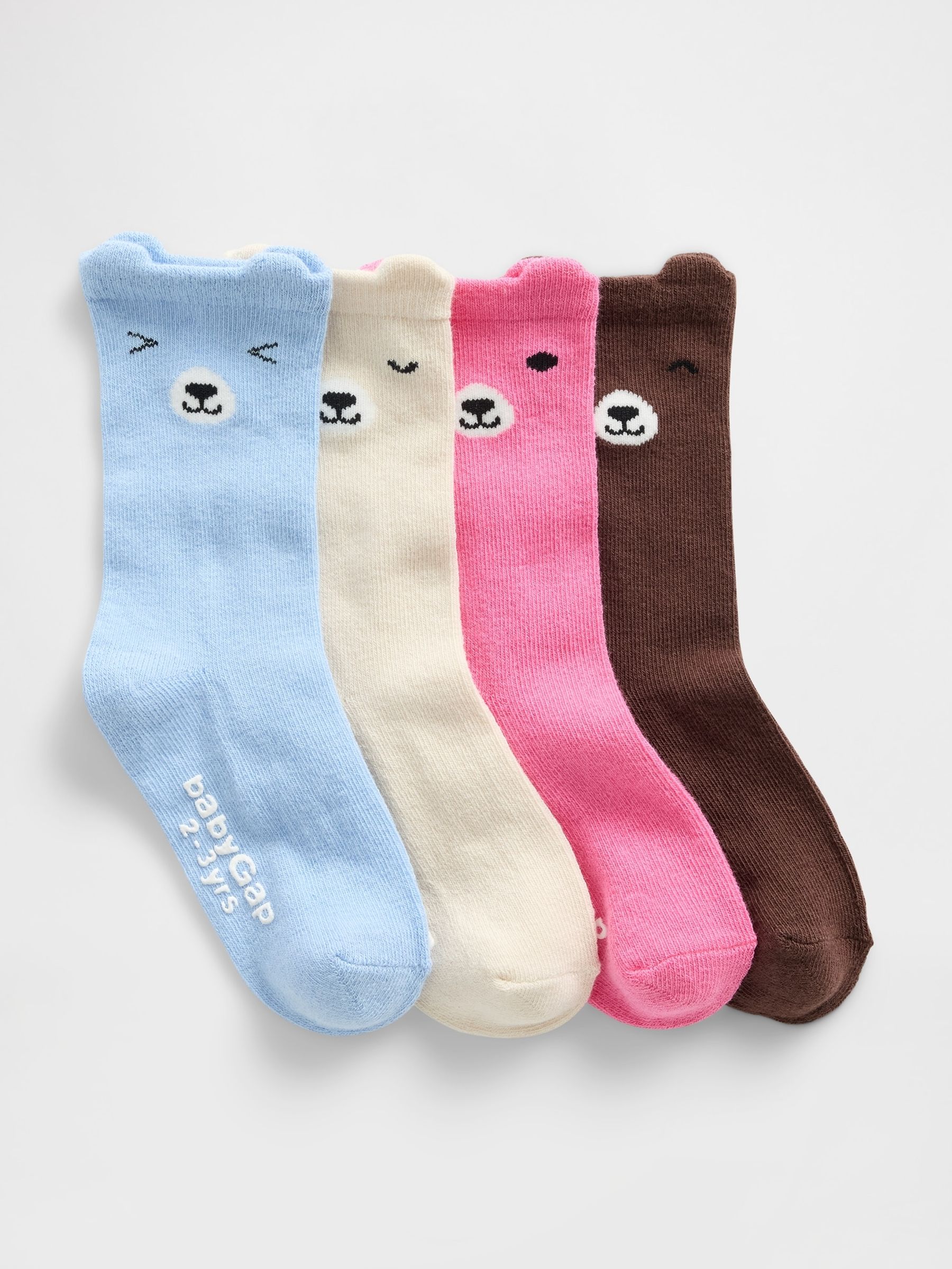Blue/Pink Crew Socks 4-Pack - Image 1 of 1