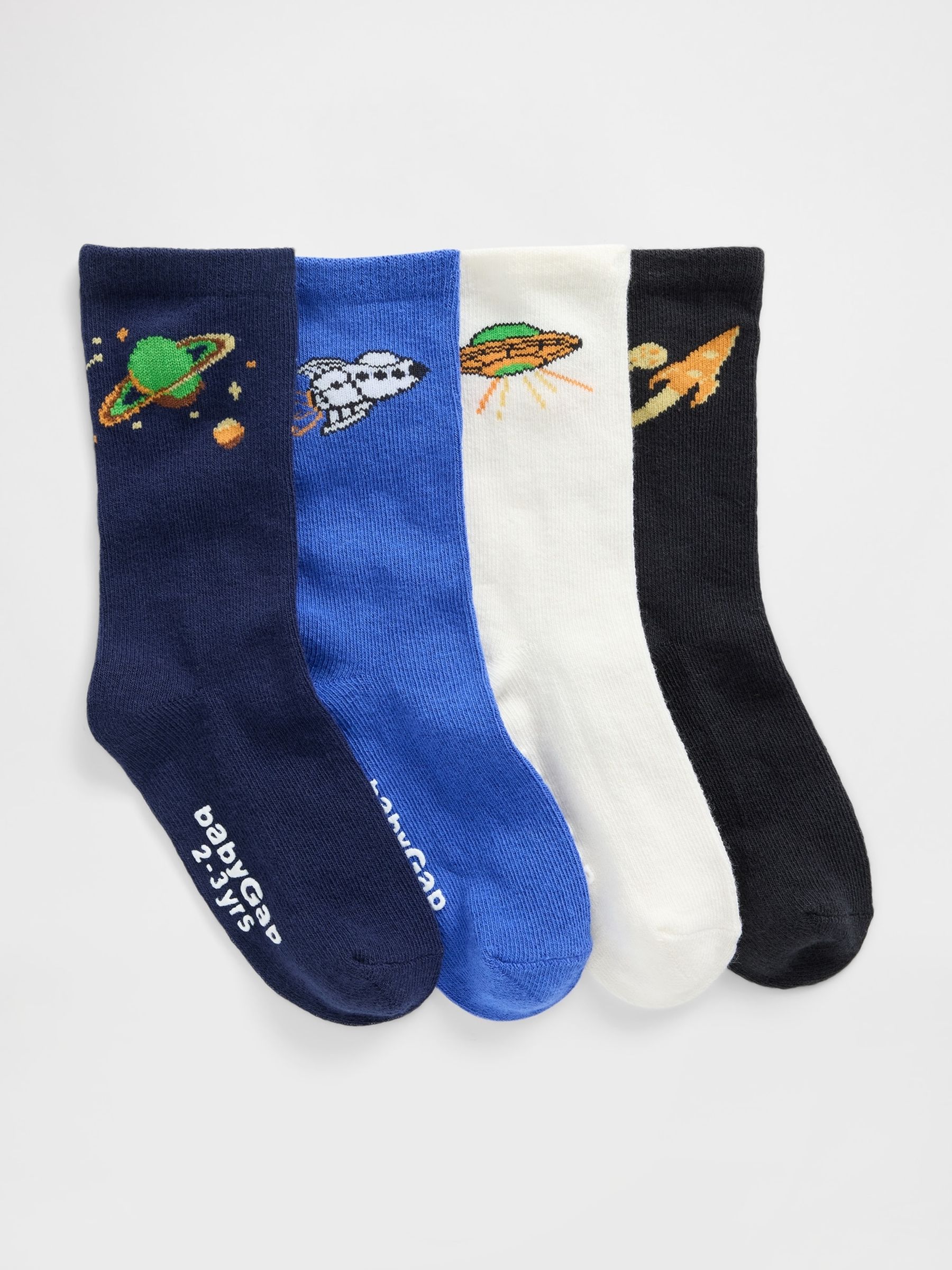 Blue Space Crew Socks 4-Pack - Image 1 of 1