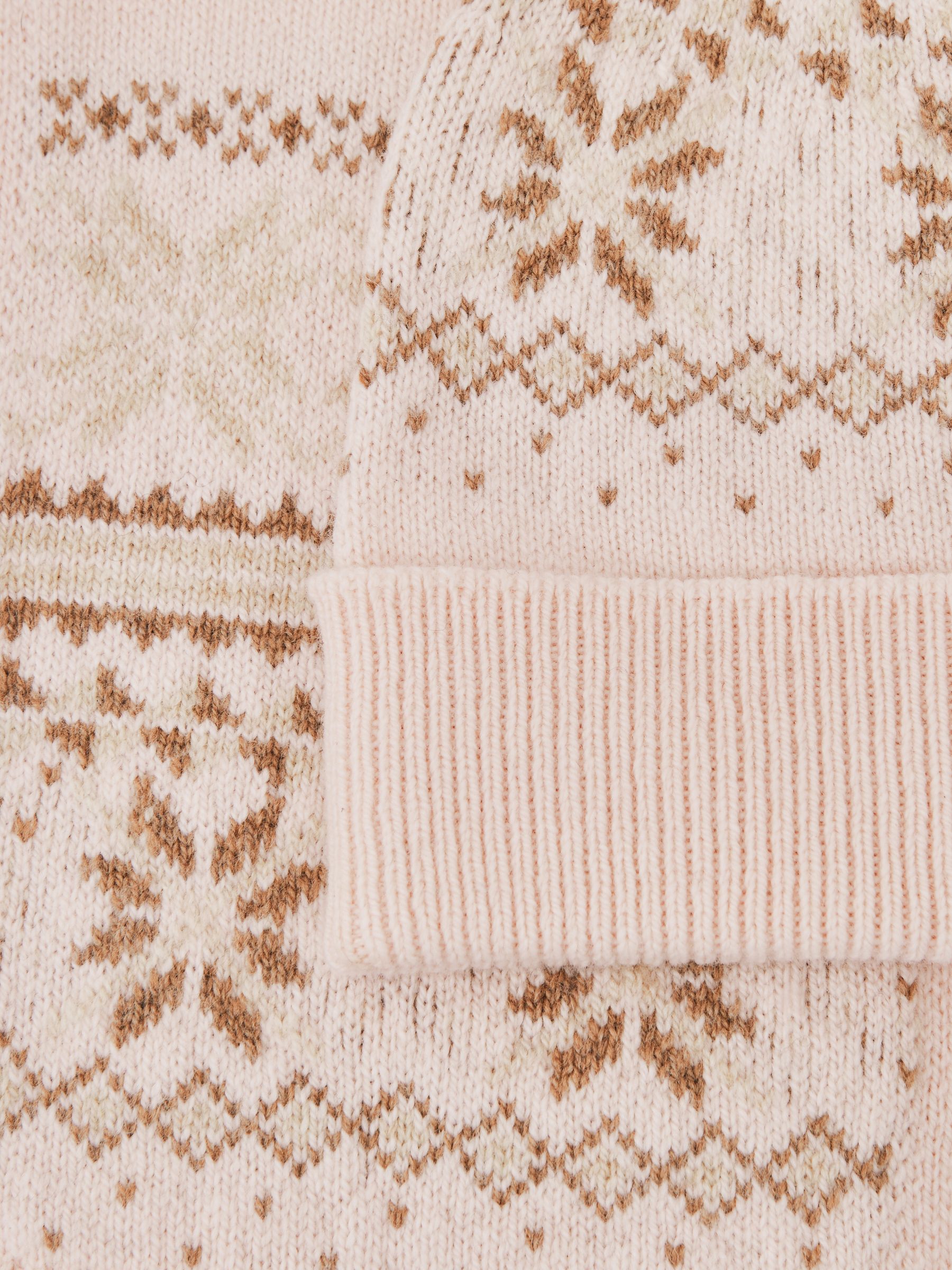 Teen Fair Isle Hat And Scarf Set With Wool in Ecru - Image 6 of 6