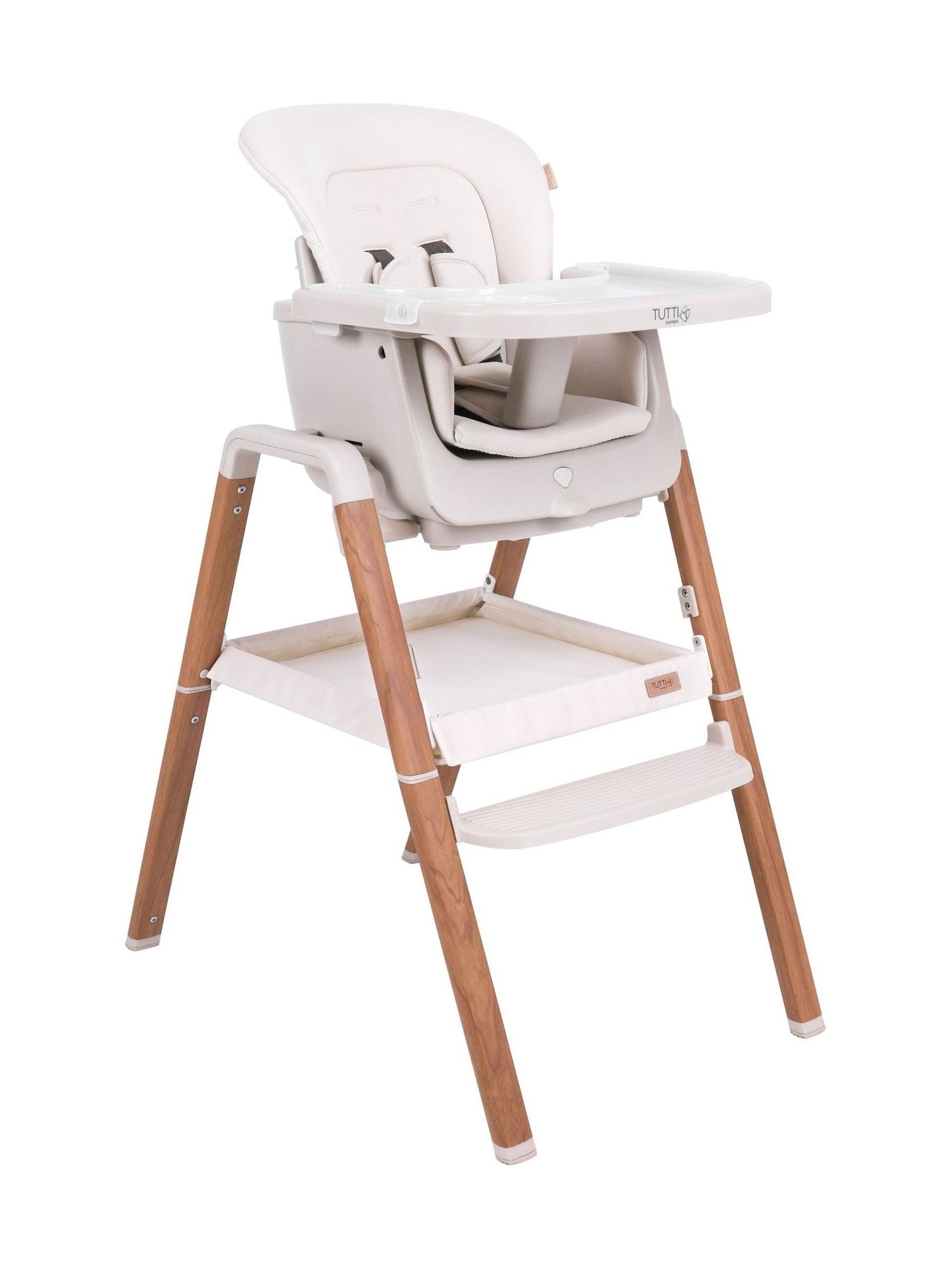 Scandinavian Walnut and Ecru Nova Highchair - Image 1 of 6