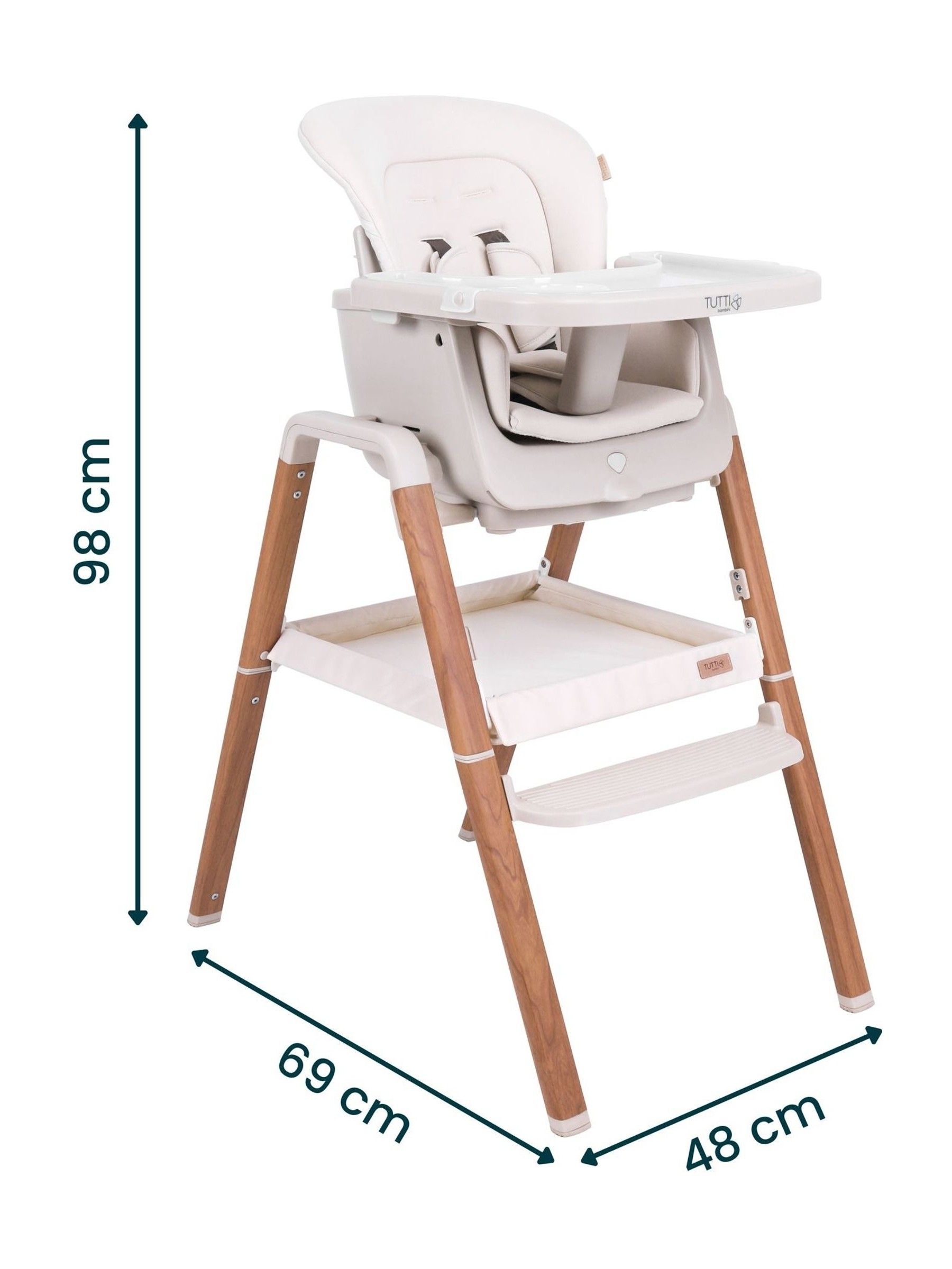 Scandinavian Walnut and Ecru Nova Highchair - Image 5 of 6