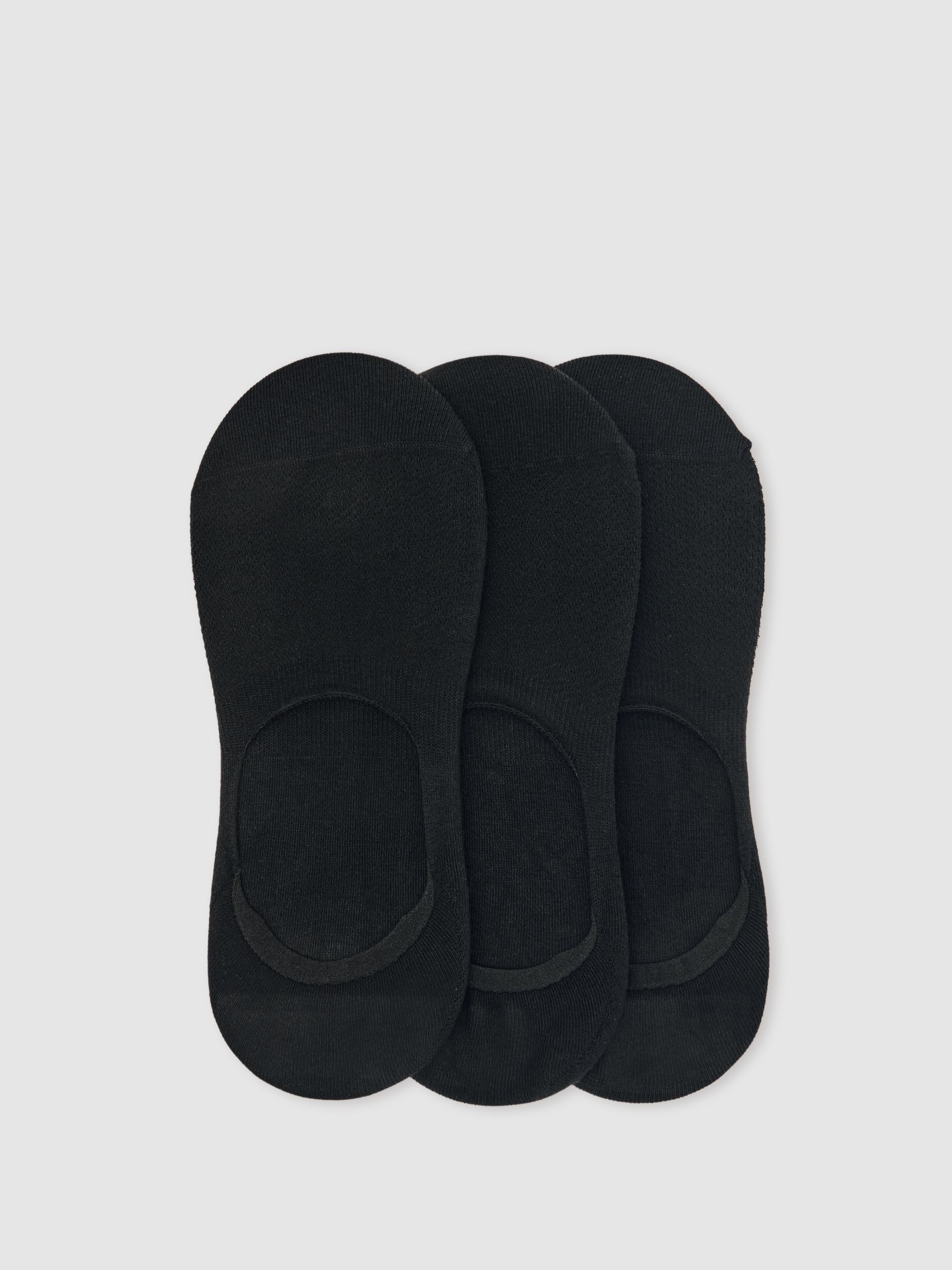 3 Pack Invisible Trainer Socks Cotton-Blend in Black - Image 1 of 2