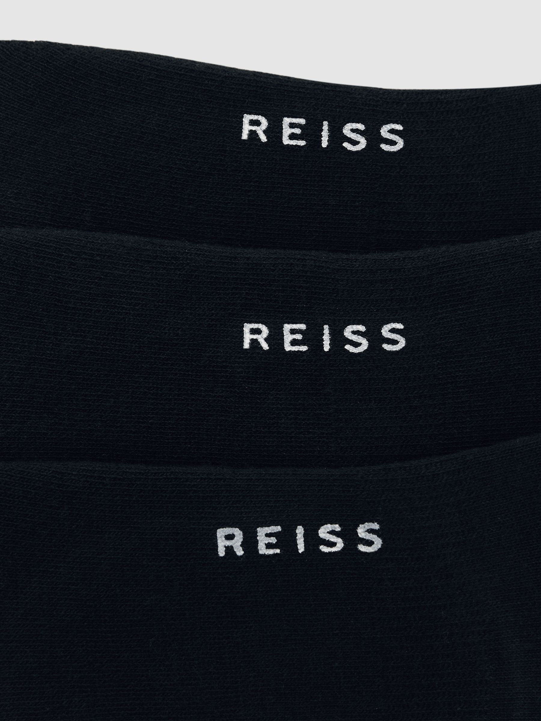 3 Pack Invisible Trainer Socks Cotton-Blend in Black - Image 2 of 2