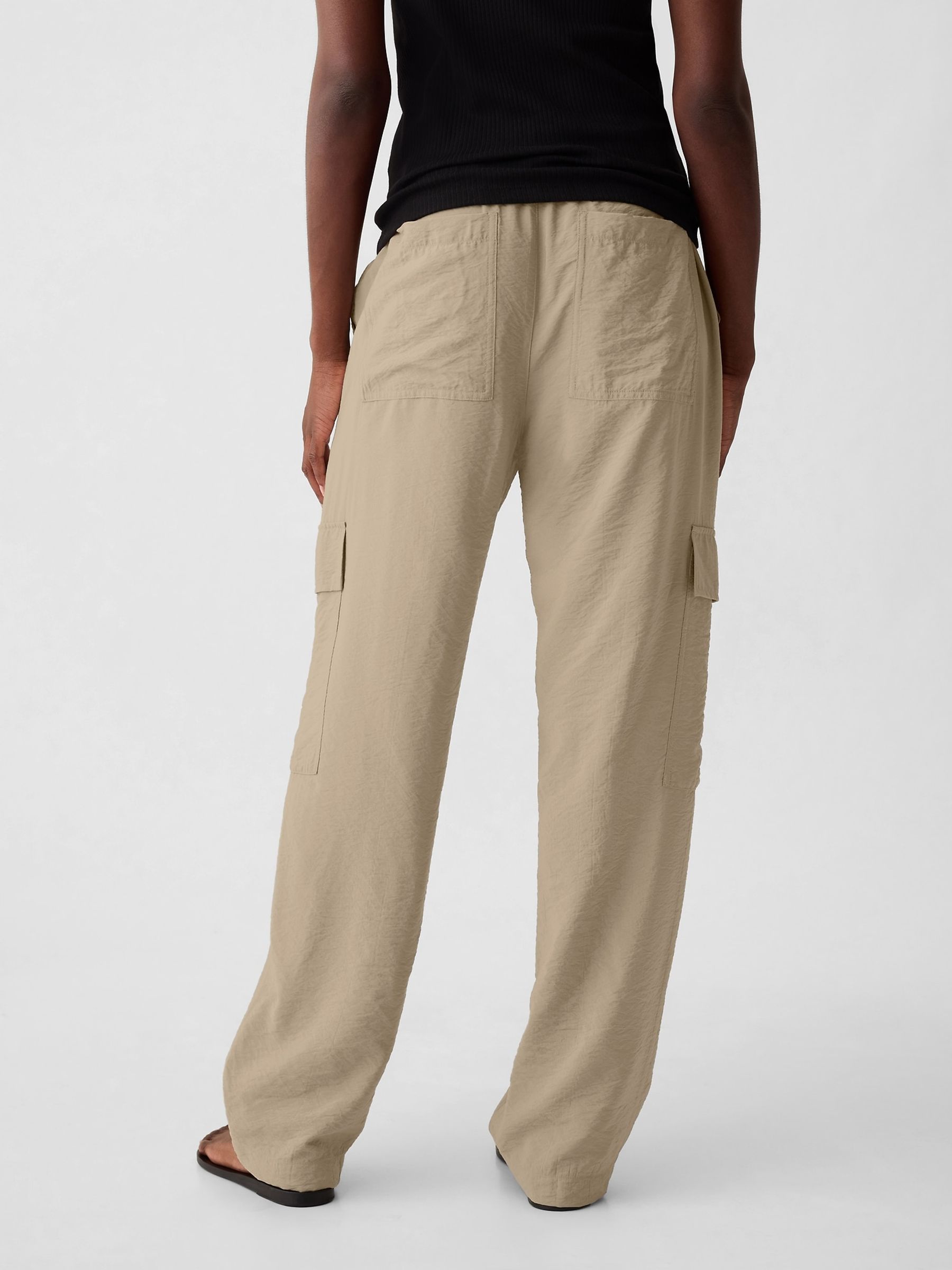 Neutral Mid Rise Cargo Trousers - Image 3 of 5