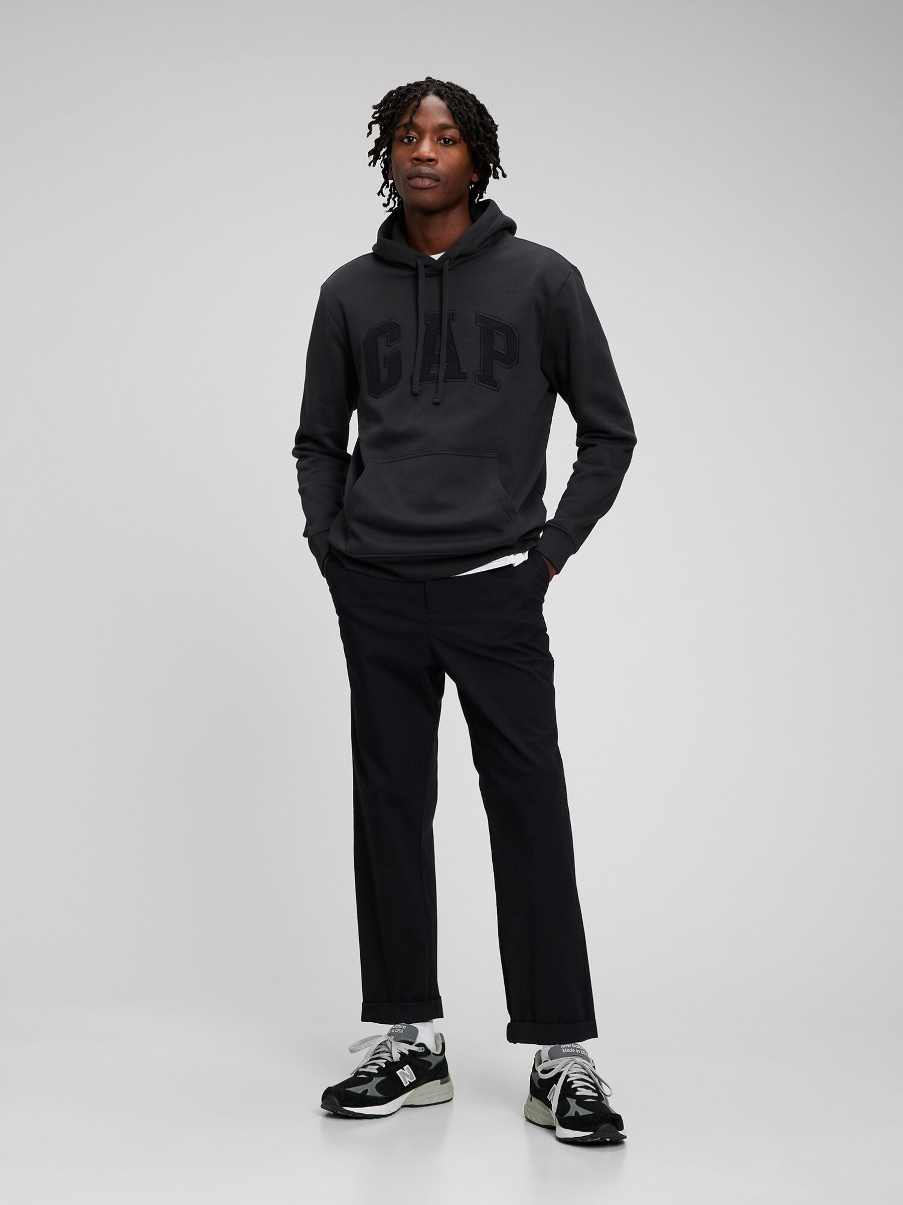 Black Logo Fleece Zip Hoodie - Image 1 of 7