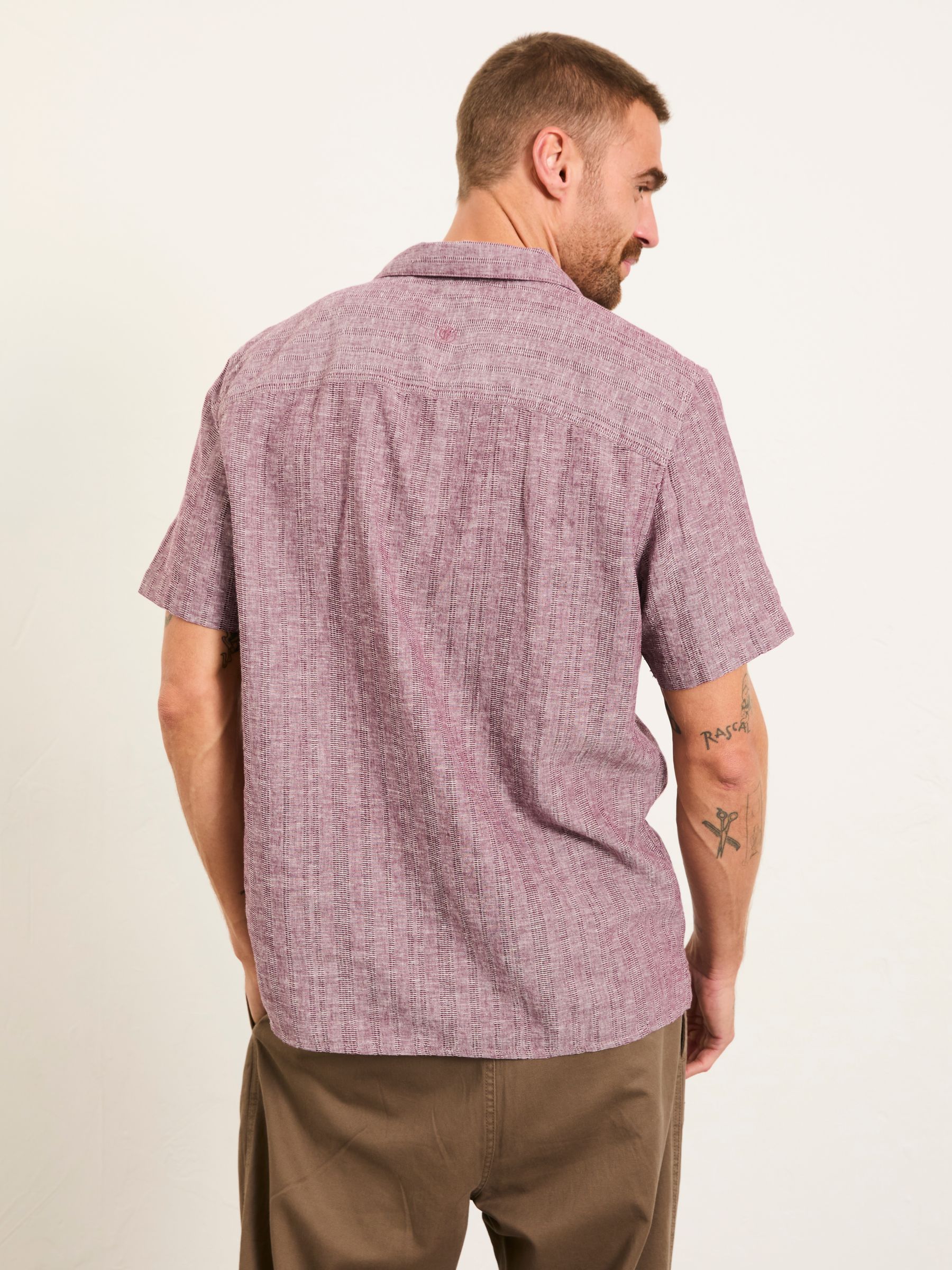 Bugle Dark Purple Bold Stripe Short Sleeve Shirt - Image 2 of 5