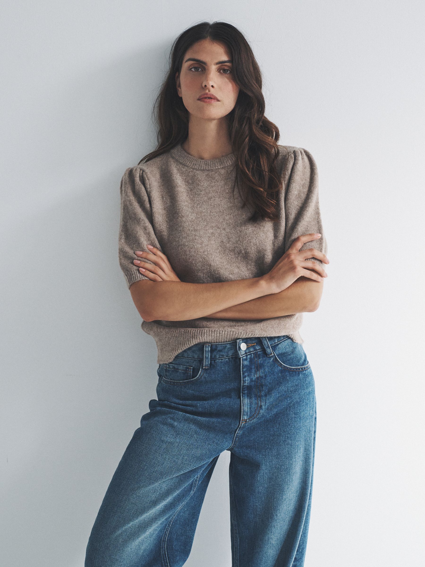 Cream/Oatmeal 2 Pack Knitted T-Shirts - Image 1 of 6