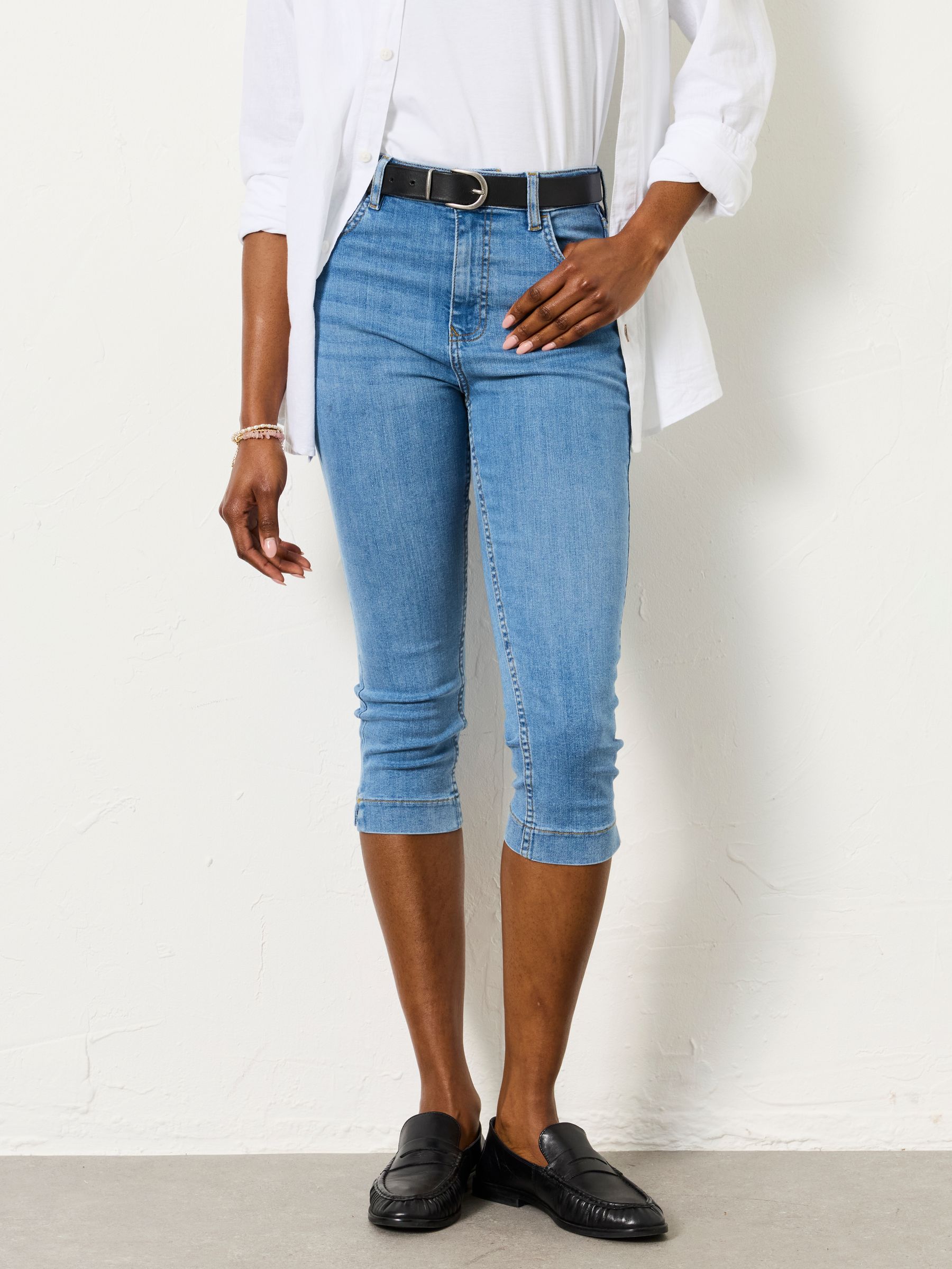 Bleach Denim Peddlepusher Jeans - Image 1 of 7