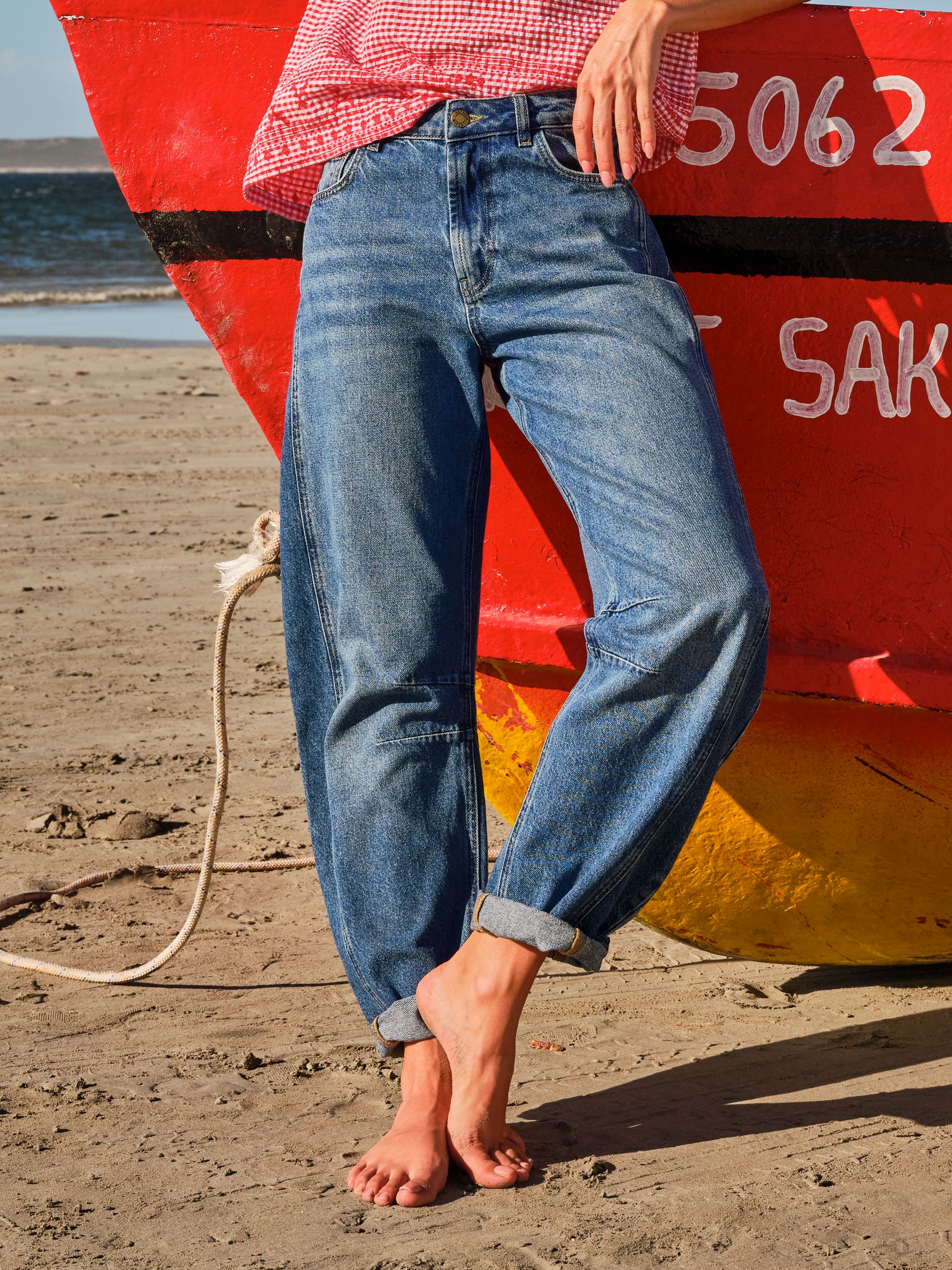 Horseshoe Blue Denim Taper Leg Jeans - Image 1 of 9