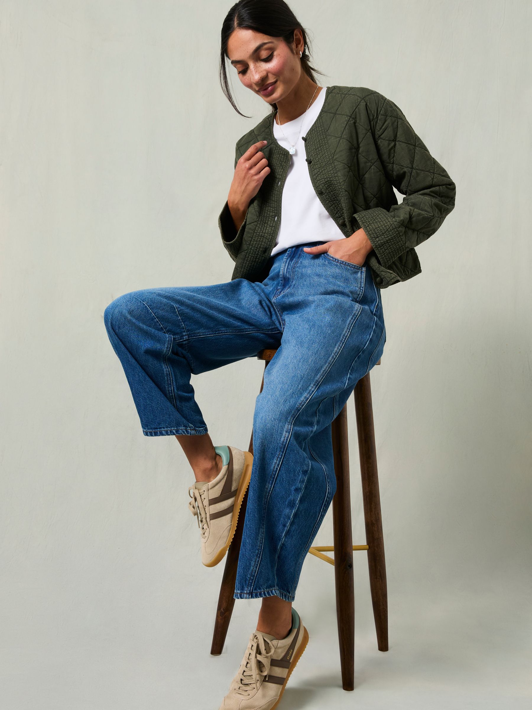 Horseshoe Blue Denim Taper Leg Jeans - Image 4 of 9