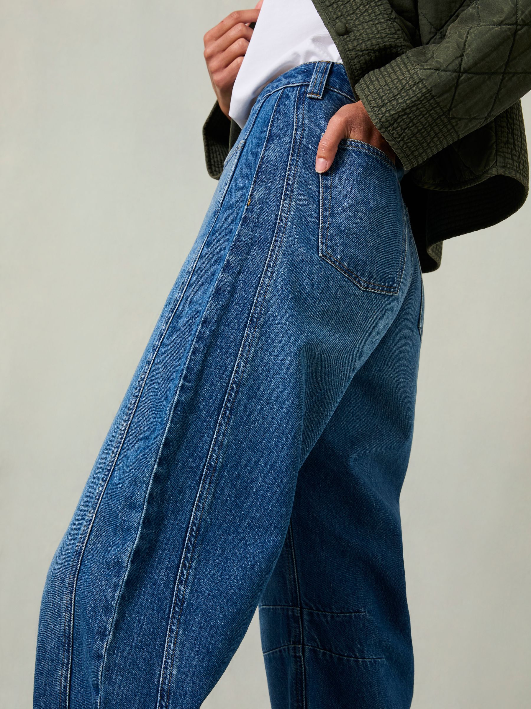 Horseshoe Blue Denim Taper Leg Jeans - Image 6 of 9