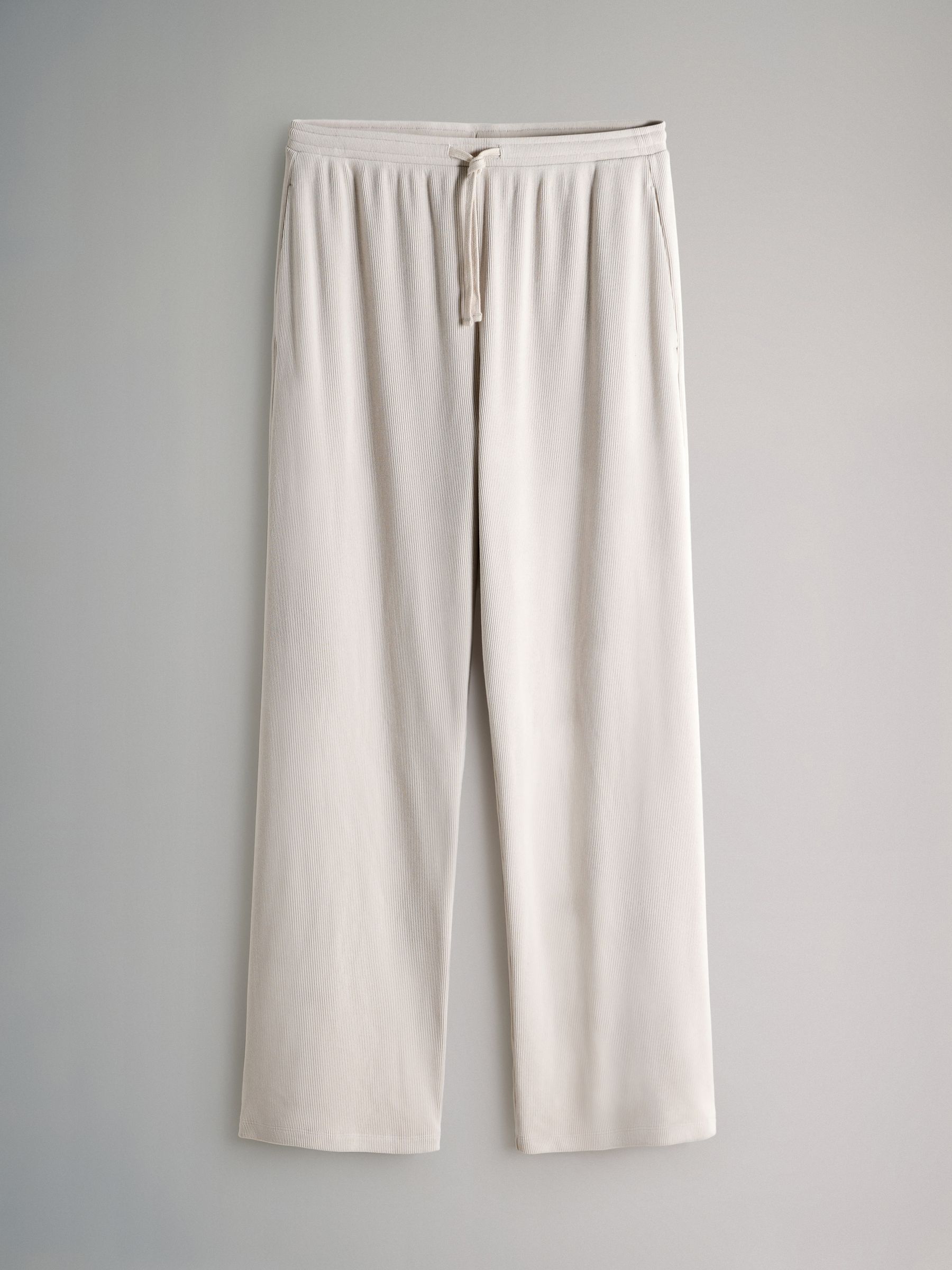 2 Pack Soft Touch Ribbed Wide Leg Joggers Pink/Cream - Image 2 of 5