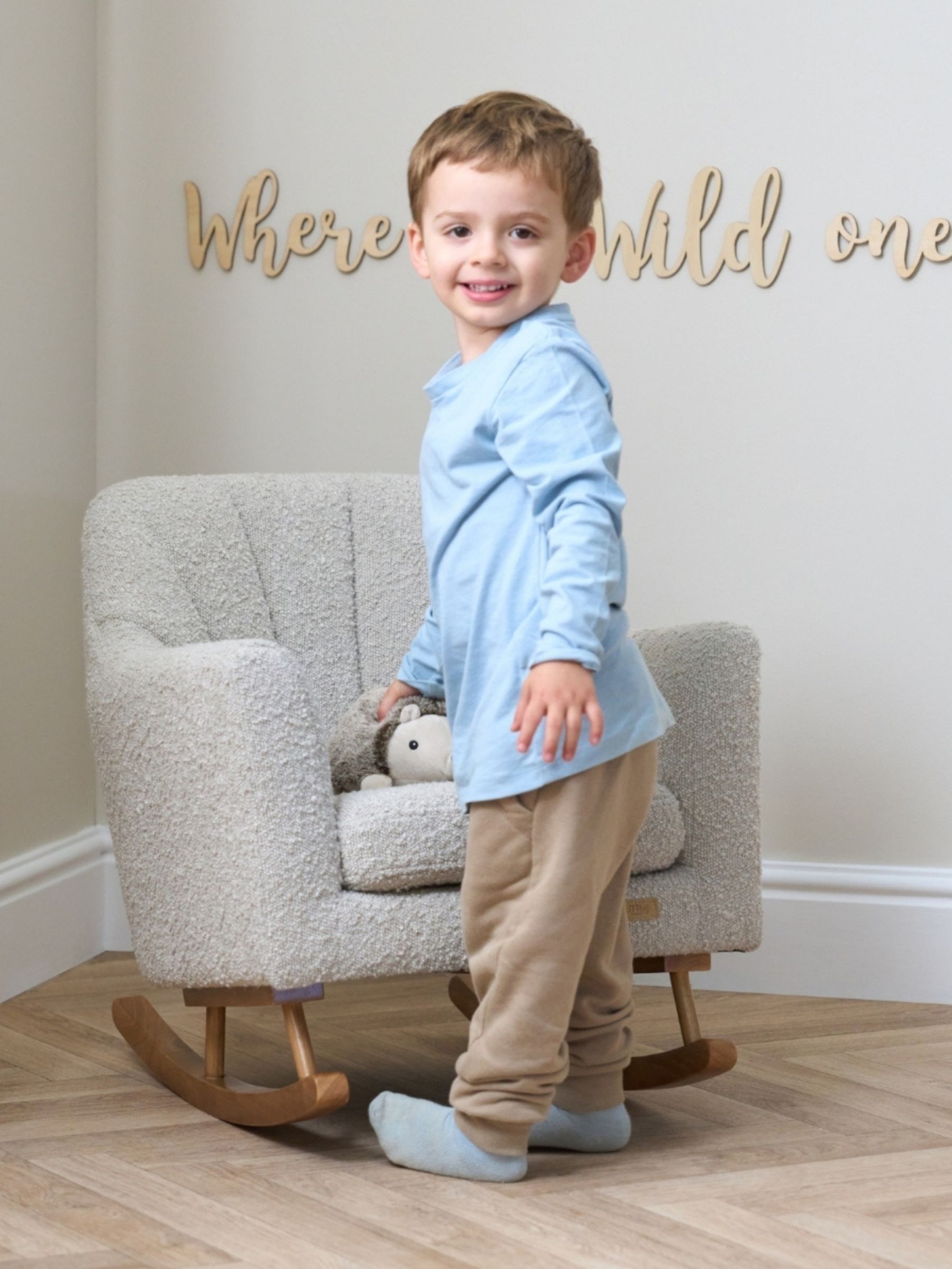 Mushroom Jonah Mini Me Childrens Rocking Chair - Image 3 of 6