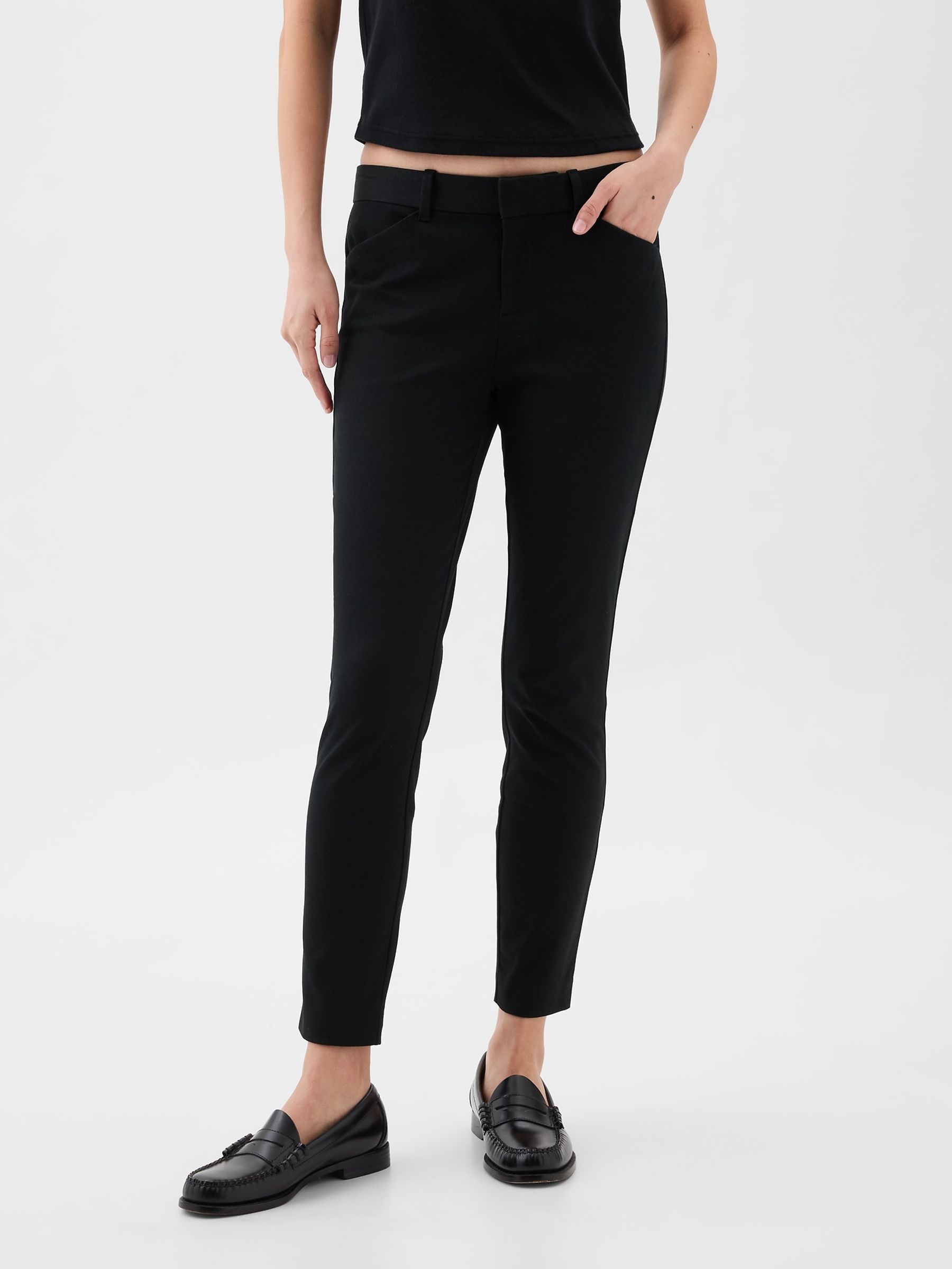 Black Skinny Ankle Trousers in Bi-Stretch - Image 1 of 7