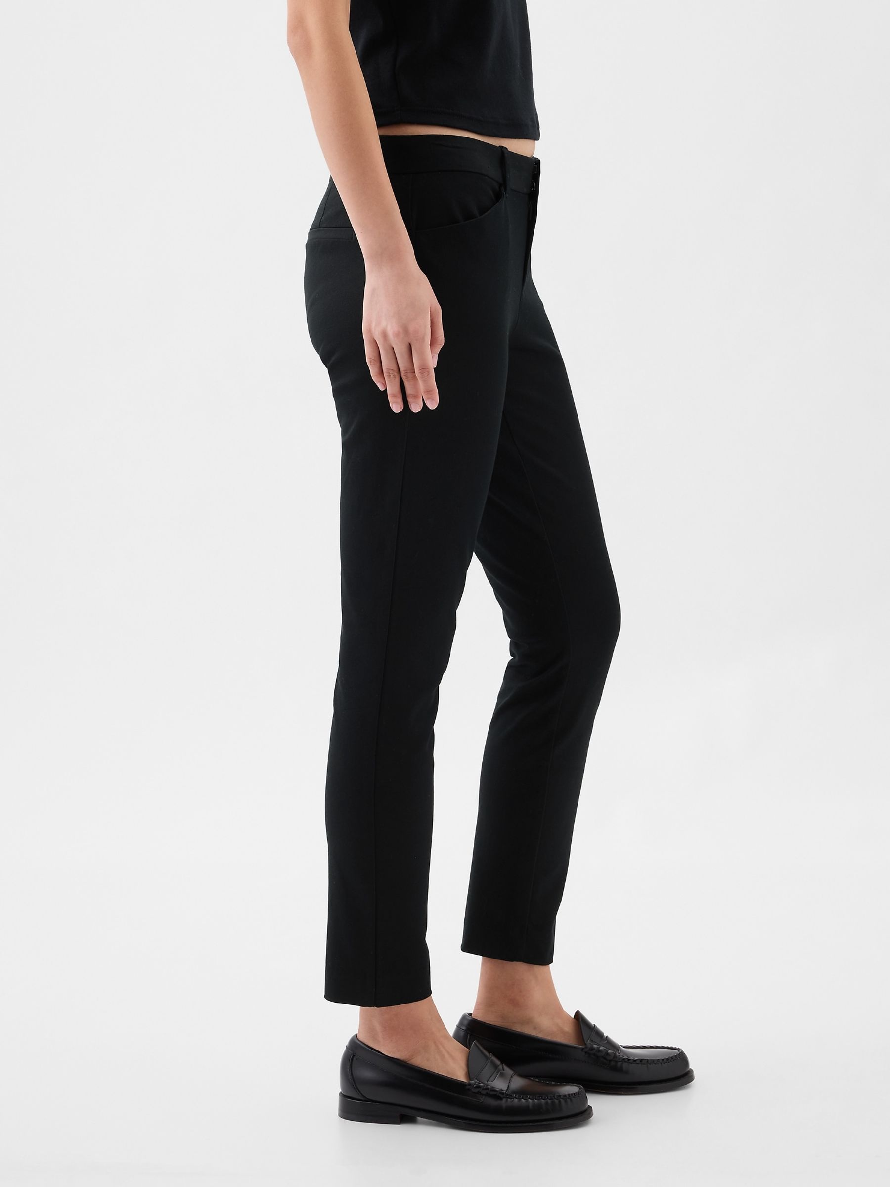Black Skinny Ankle Trousers in Bi-Stretch - Image 3 of 7