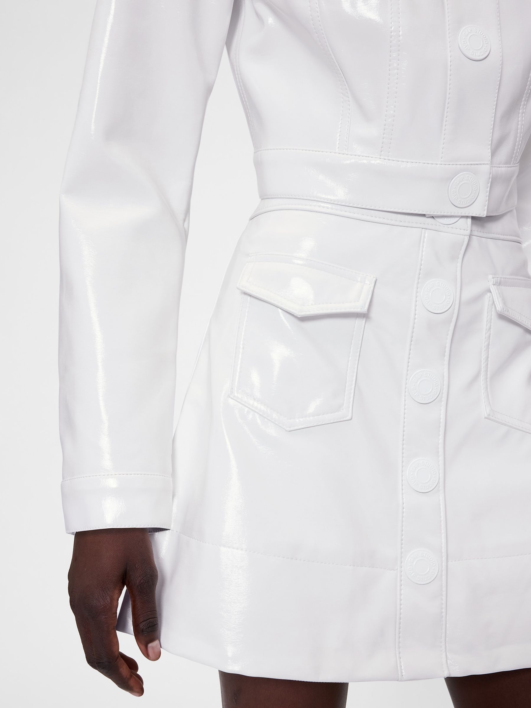 White Patent Leather Mini Skirt - Image 1 of 5