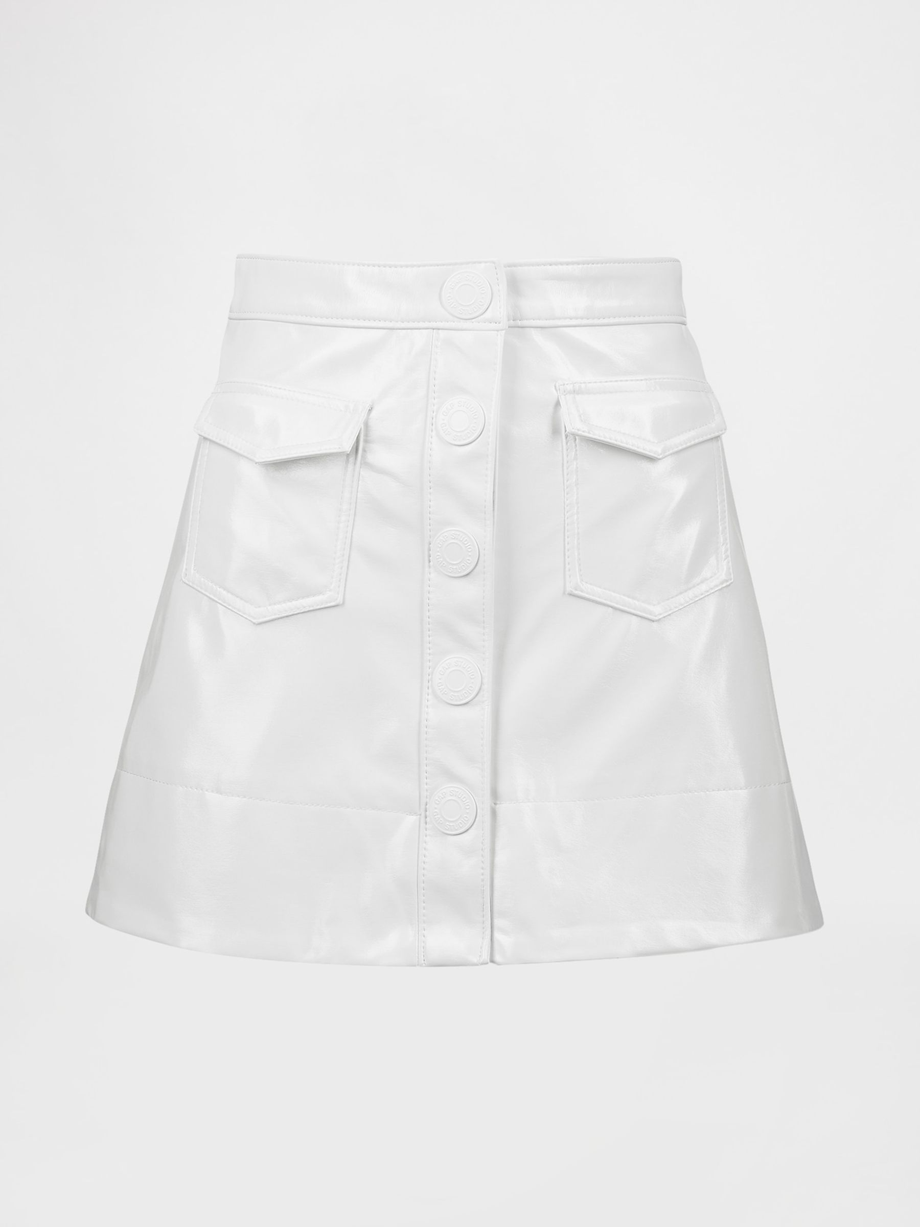 GapStudio White Patent Leather Mini Skirt - Image 6 of 6