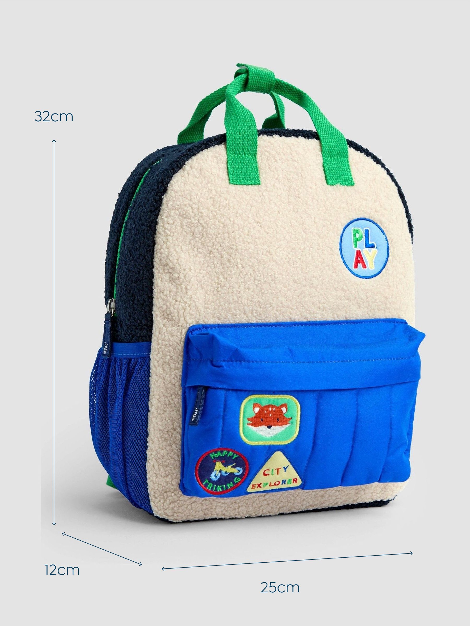Borg Colour Block Medium Backpack | JoJo Maman Bébé USA