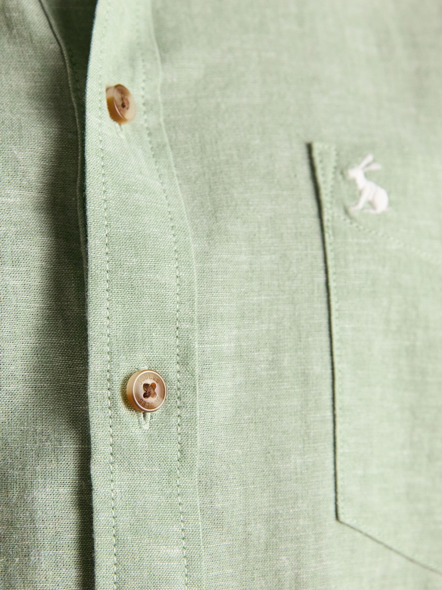 Linen Blend Mint Green Long Sleeve Shirt - Image 5 of 13