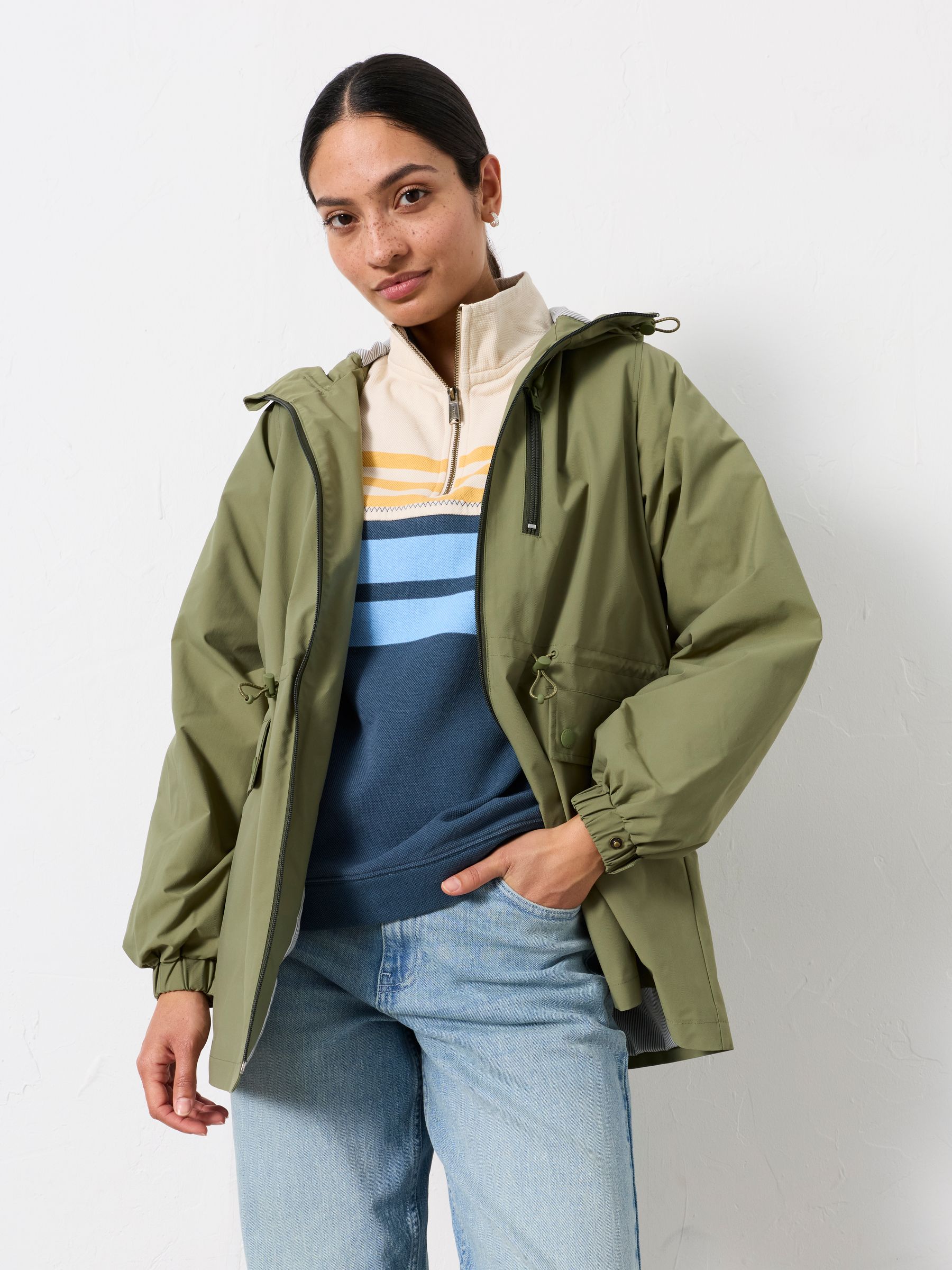 Eden Khaki Green Petite Raincoat - Image 1 of 8