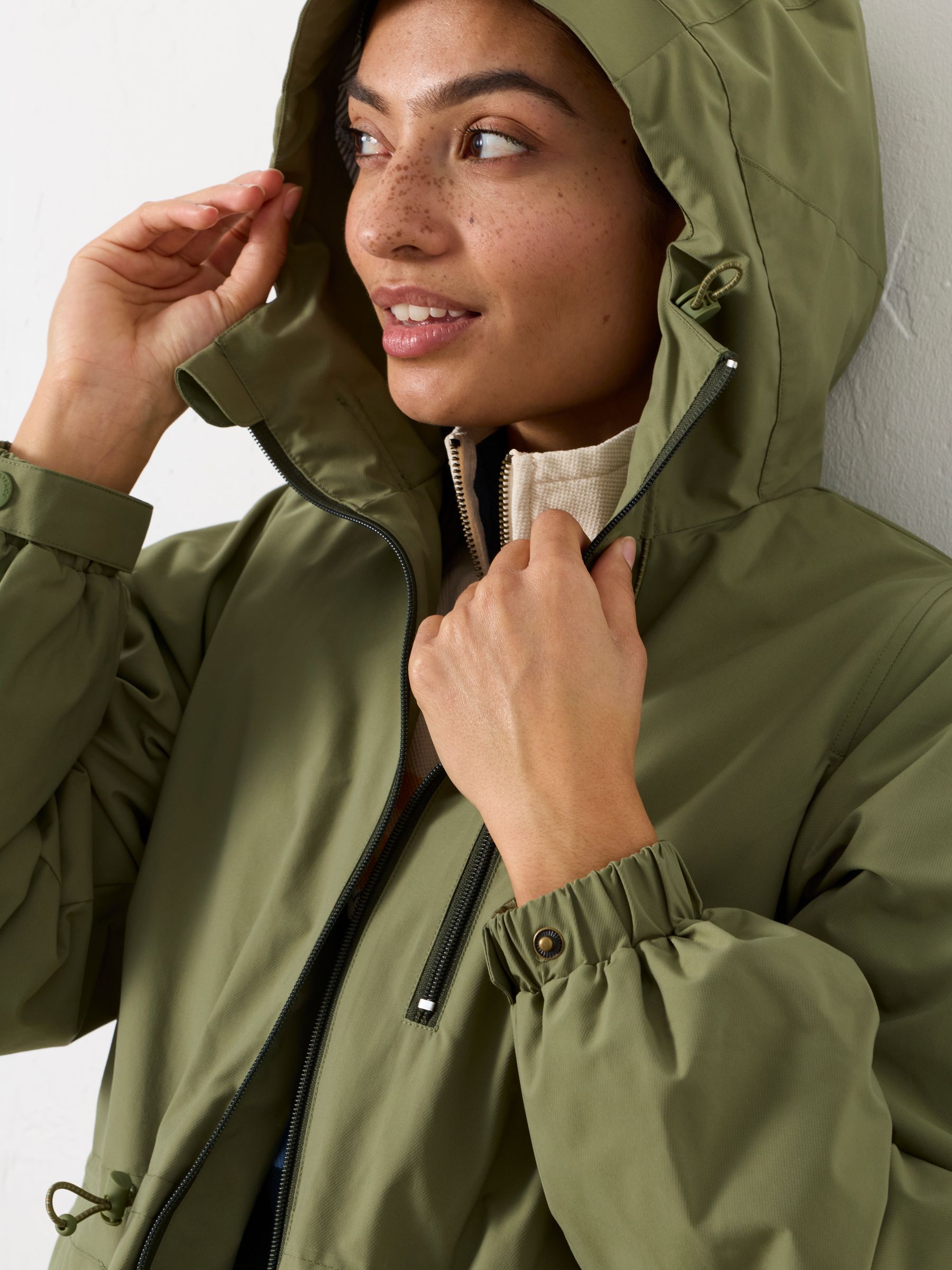 Eden Khaki Green Petite Raincoat - Image 6 of 8
