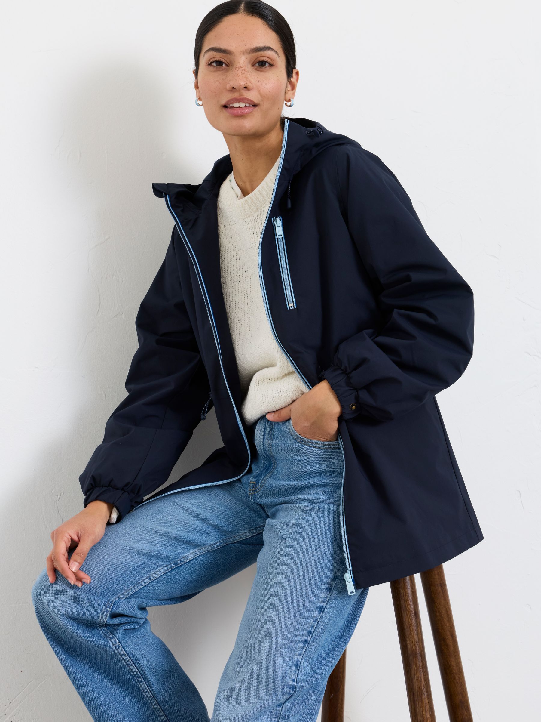 Eden Navy Petite Raincoat - Image 3 of 7