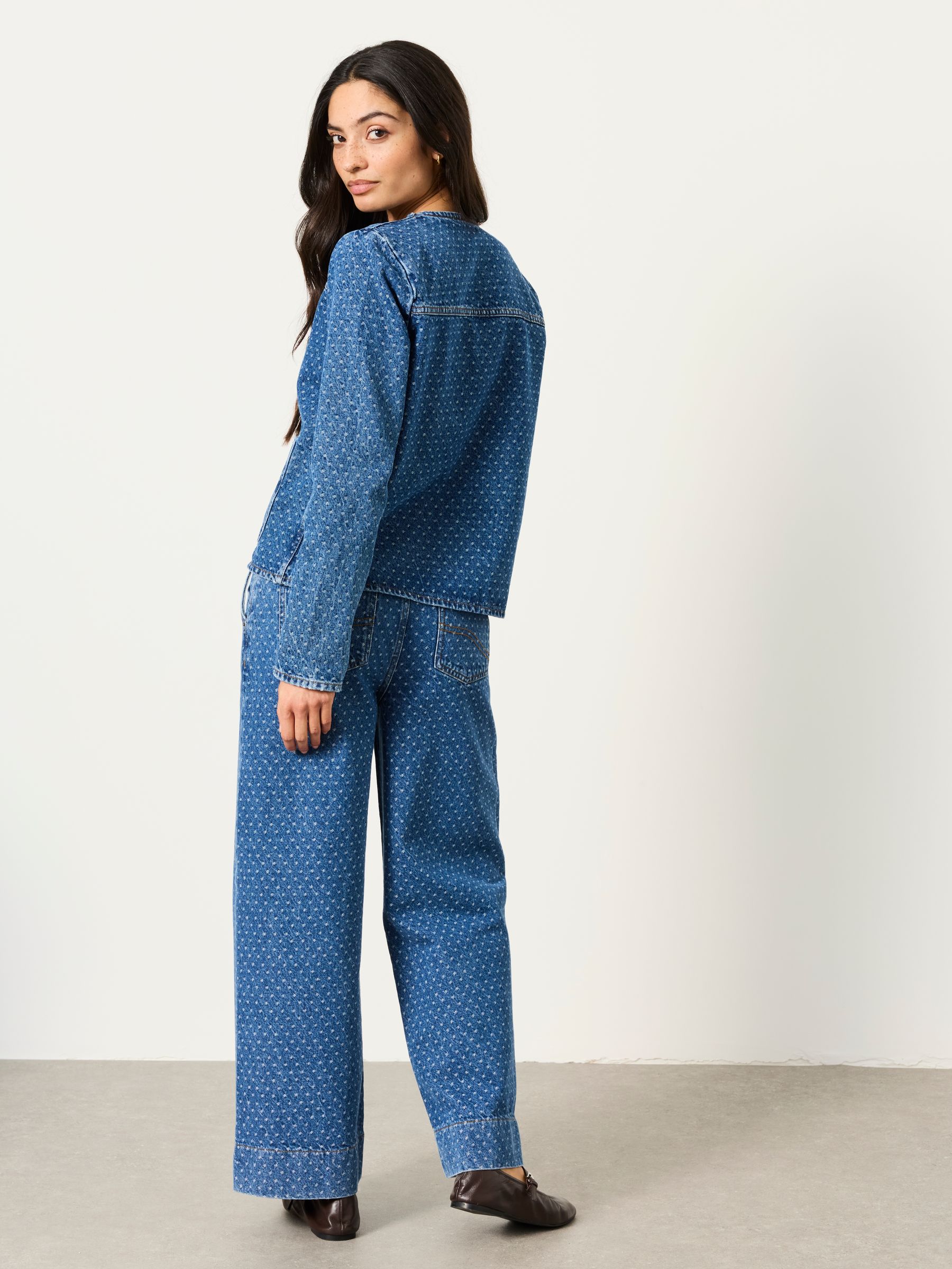 Maeve Blue Petite Spot Denim Jacket - Image 2 of 7