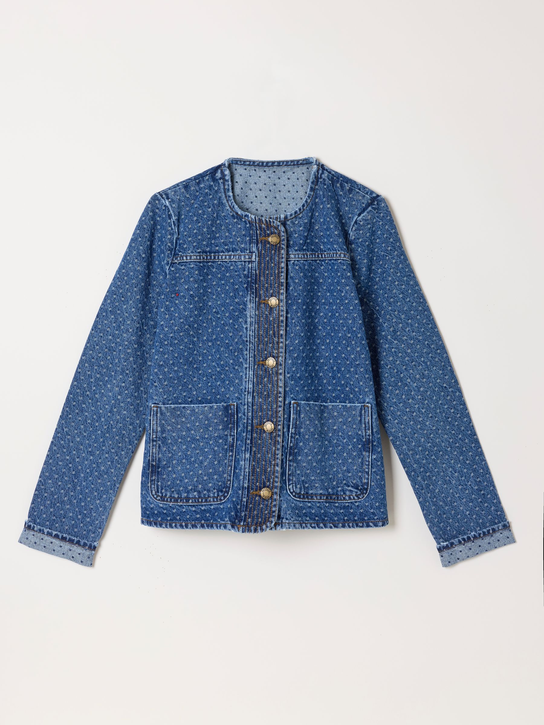 Maeve Blue Petite Spot Denim Jacket - Image 6 of 7